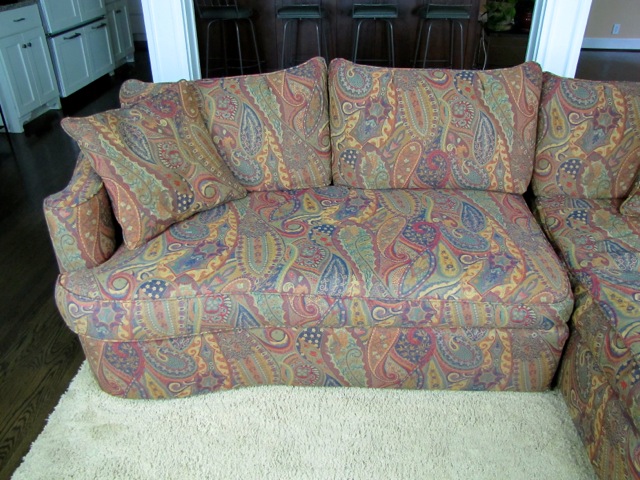 Bernhardt Designer Furniture Two-Piece Sectional Paisley Sofa