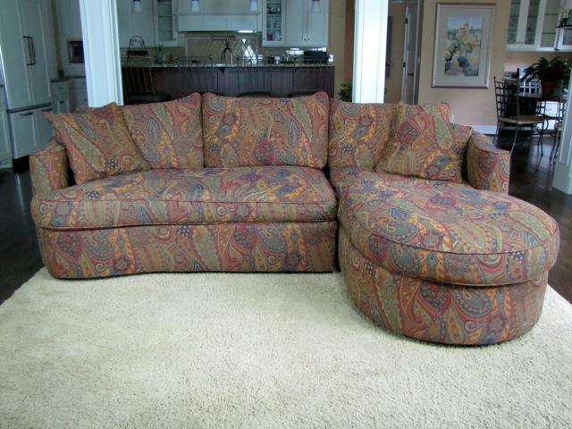 Bernhardt Designer Furniture Two-Piece Sectional Paisley Sofa