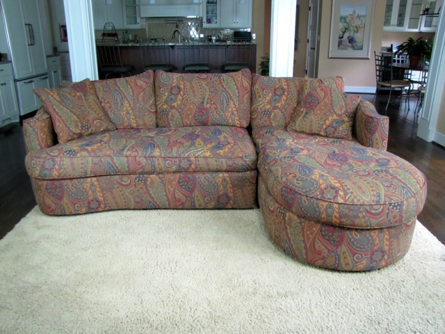 Bernhardt Designer Furniture Two-Piece Sectional Paisley Sofa