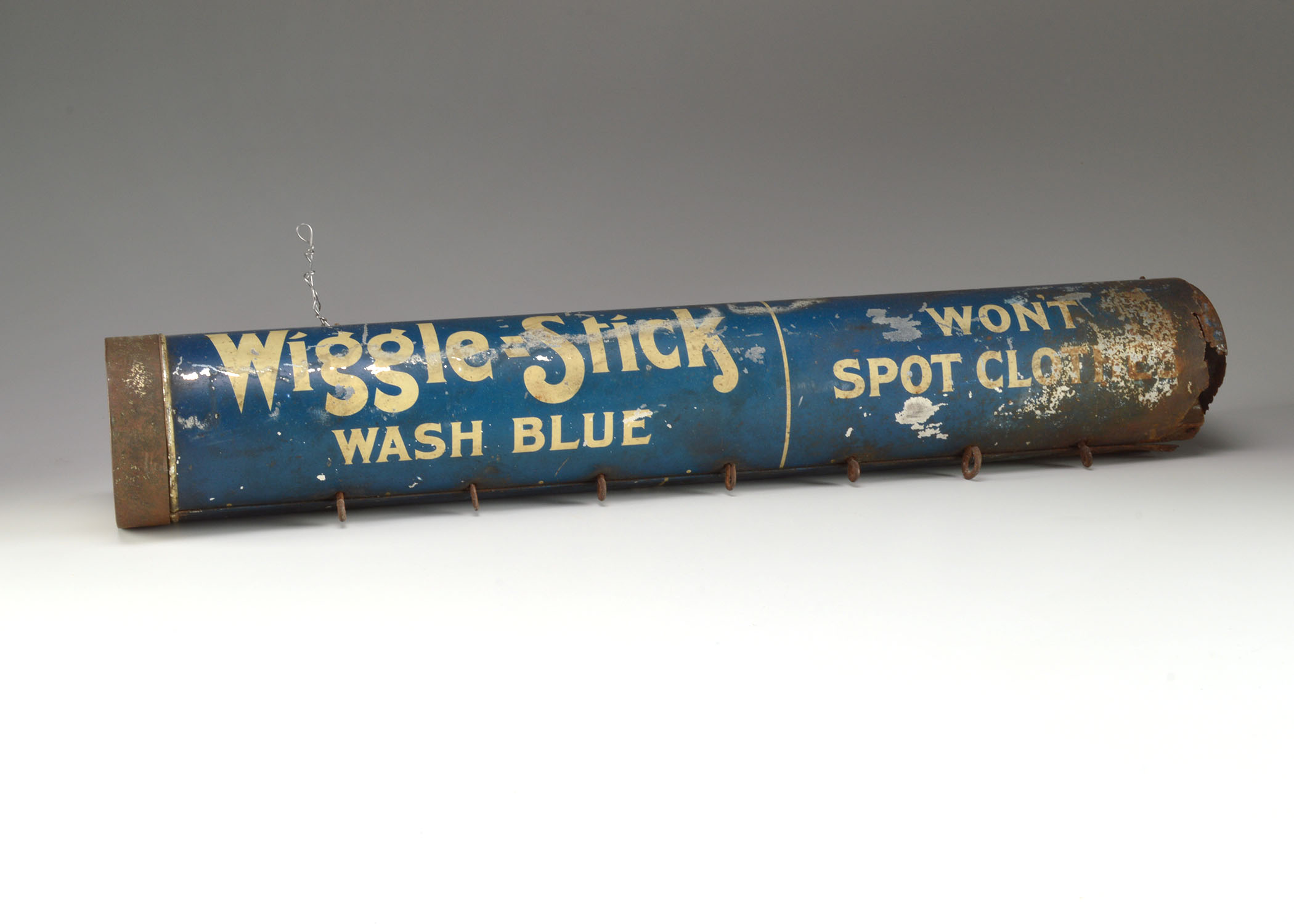 Vintage "Wiggle-Stick" Wash Blue Sign
