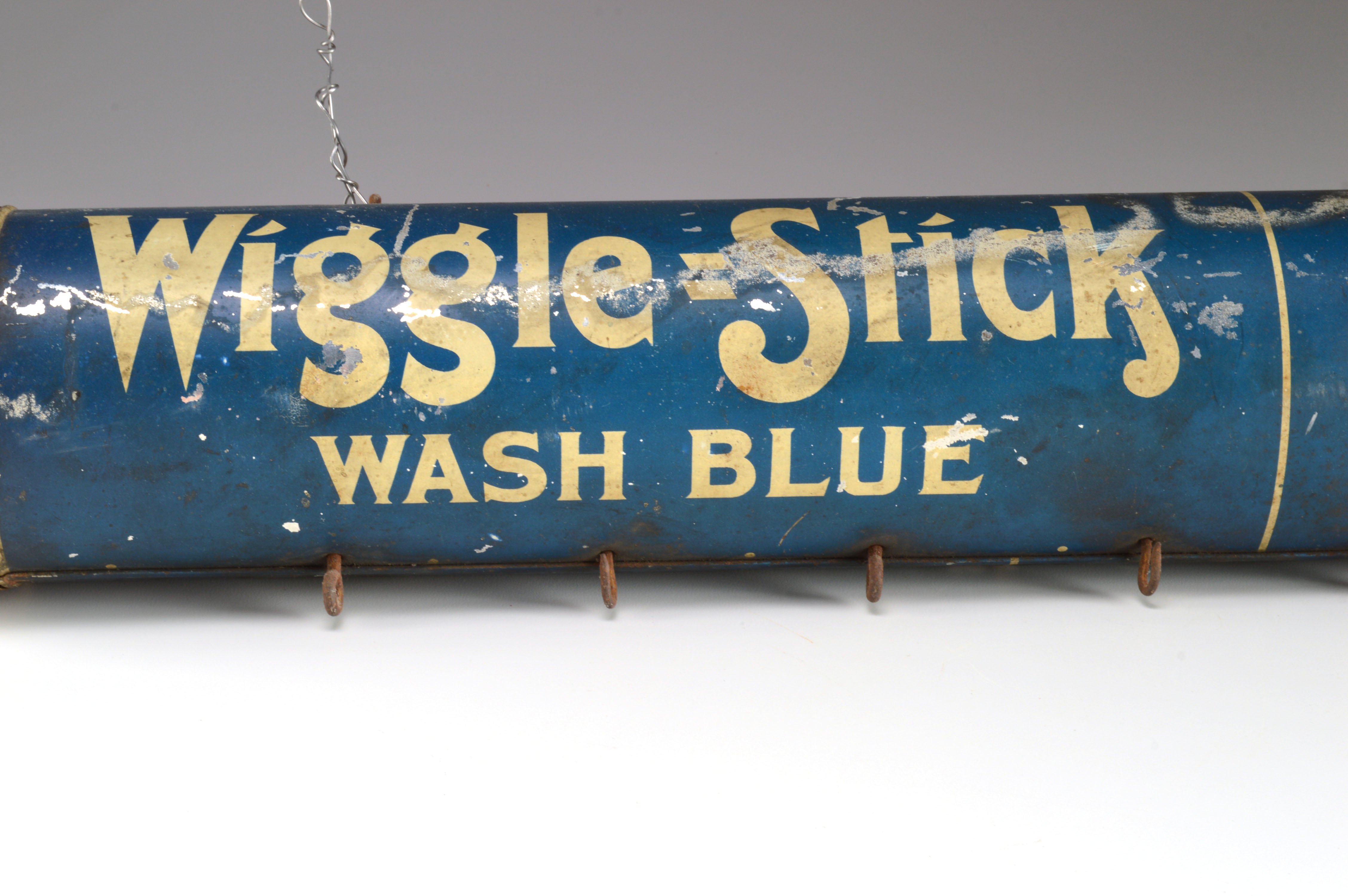Vintage "Wiggle-Stick" Wash Blue Sign