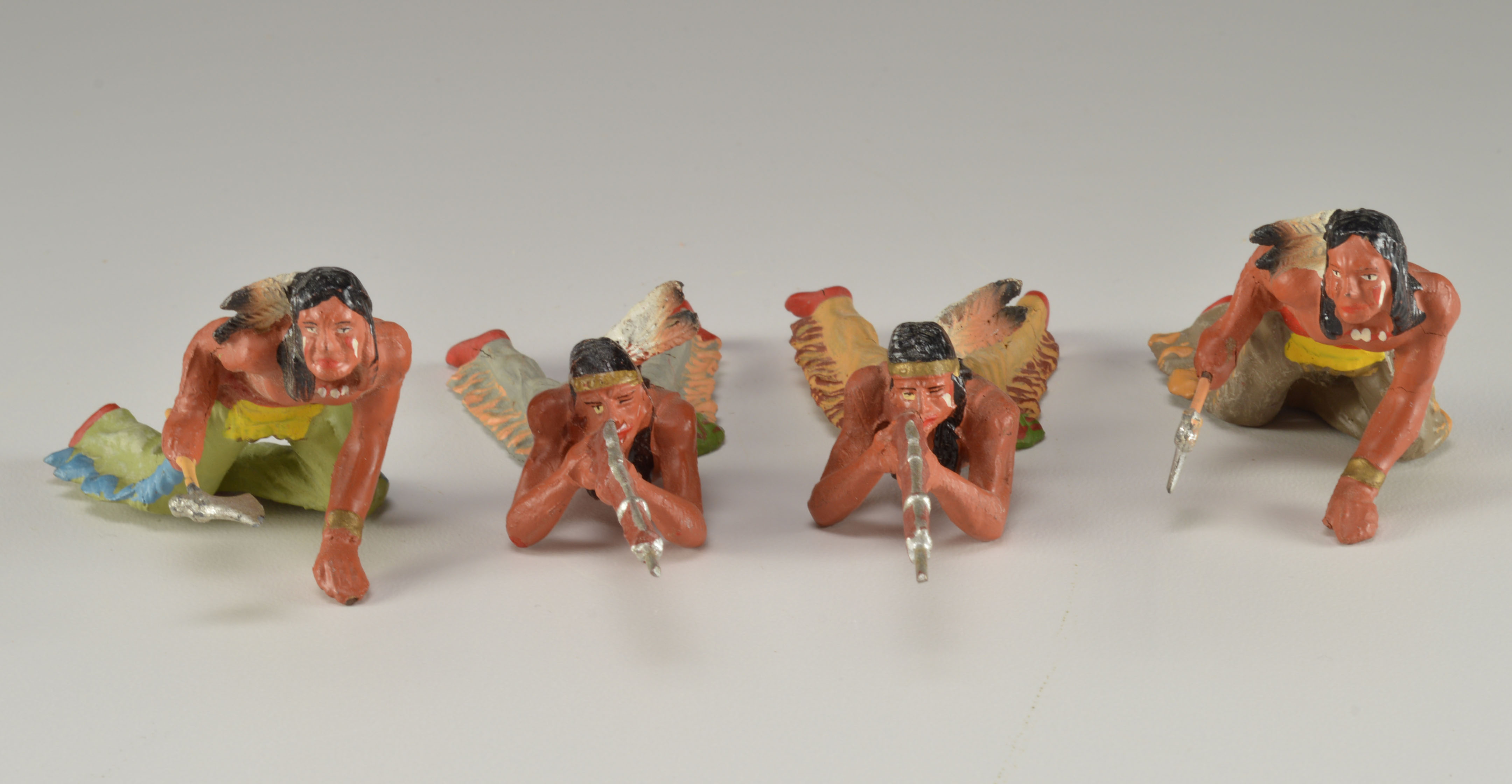Elastolin 1950's Hand Painted "Cowboys and Indians" Figures 