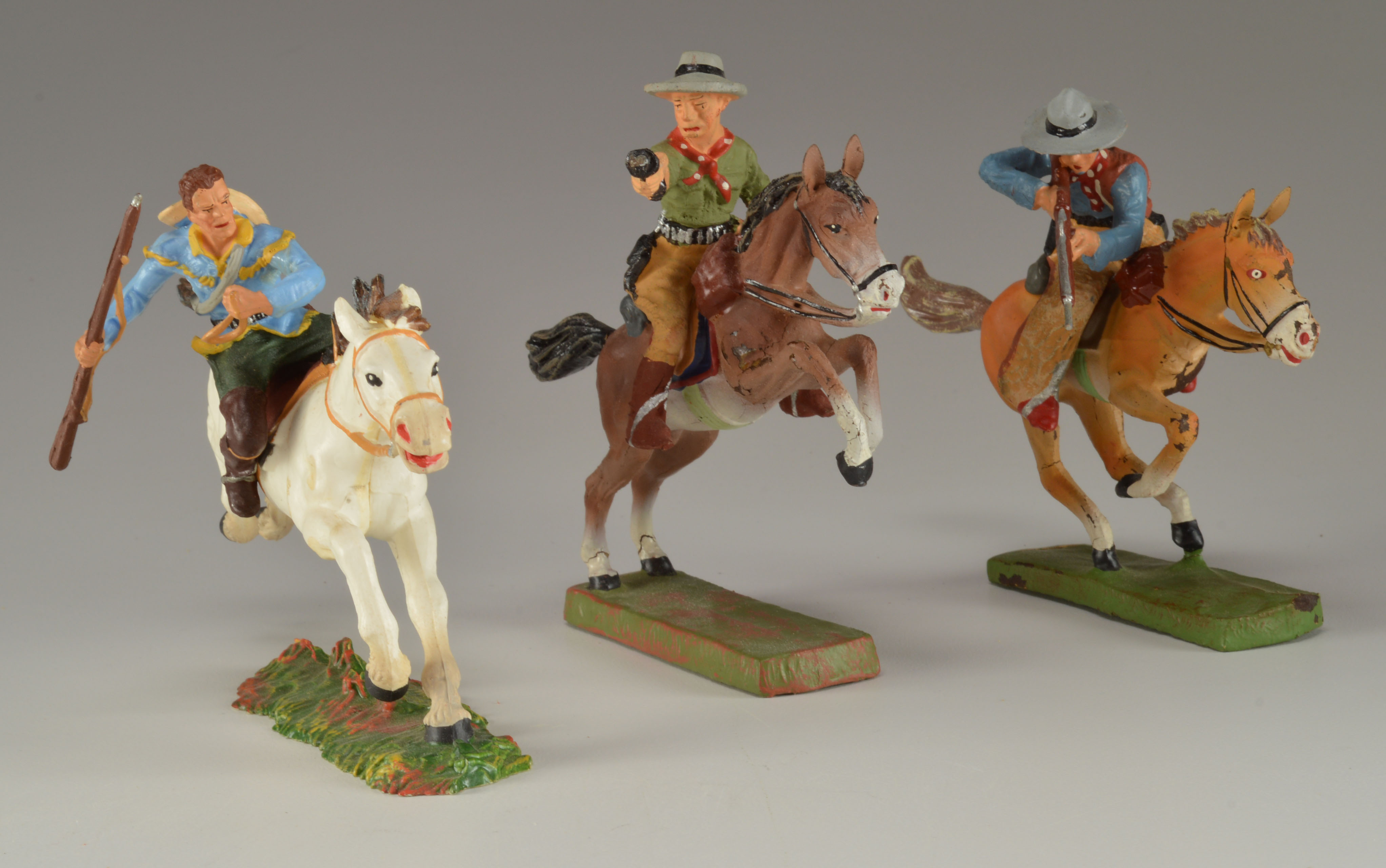 Elastolin 1950's Hand Painted "Cowboys and Indians" Figures 