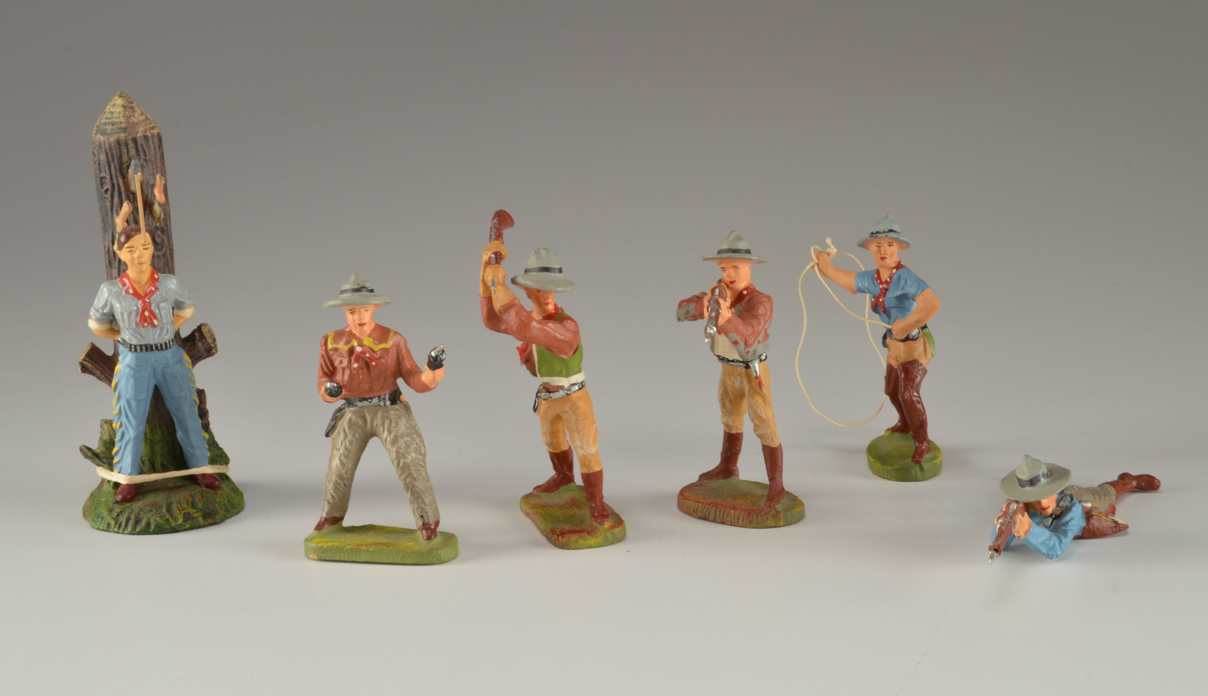 Elastolin 1950's Hand Painted "Cowboys and Indians" Figures 