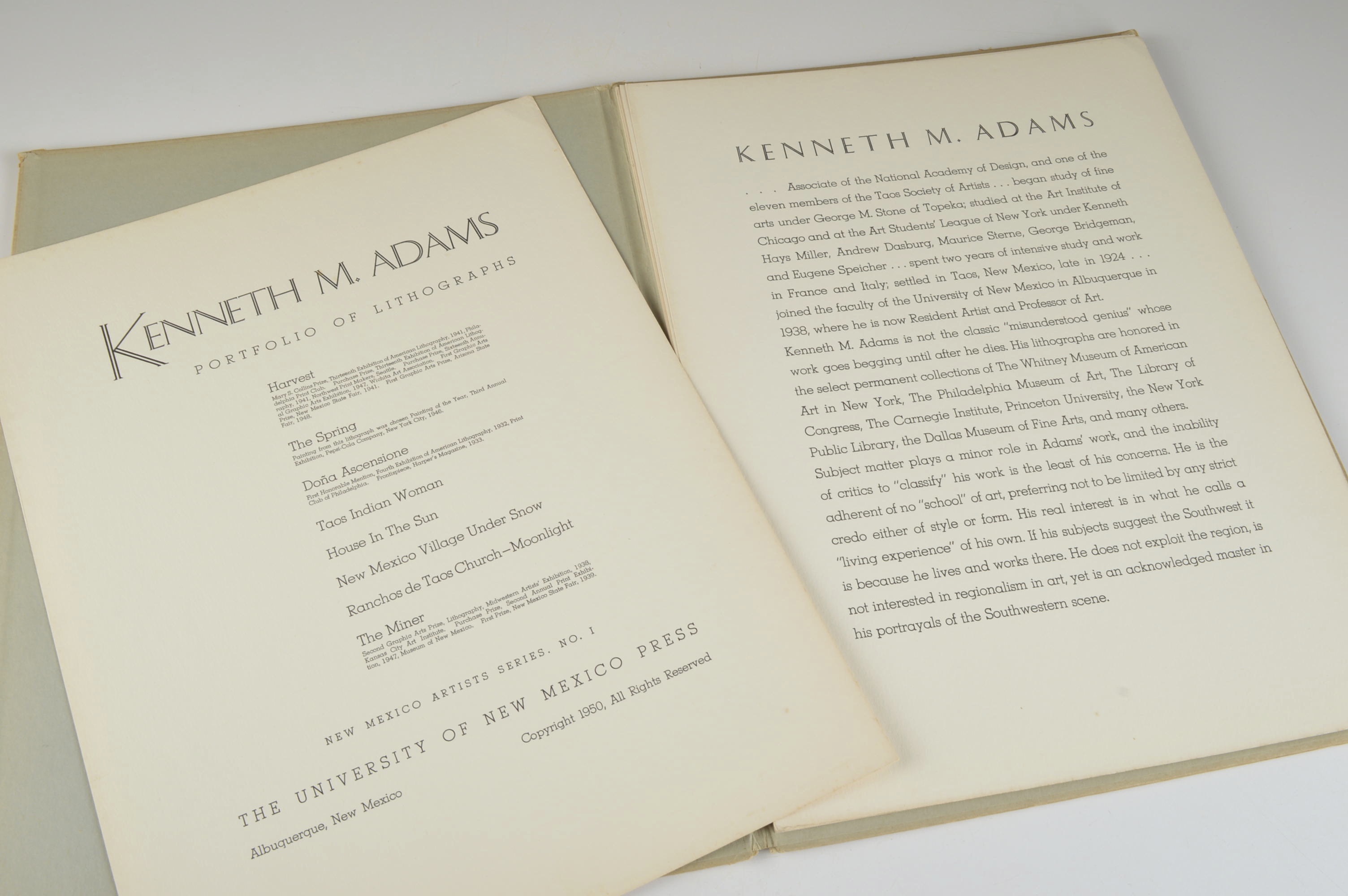 Kenneth M. Adams Portfolio of Photo Offset LIthographs