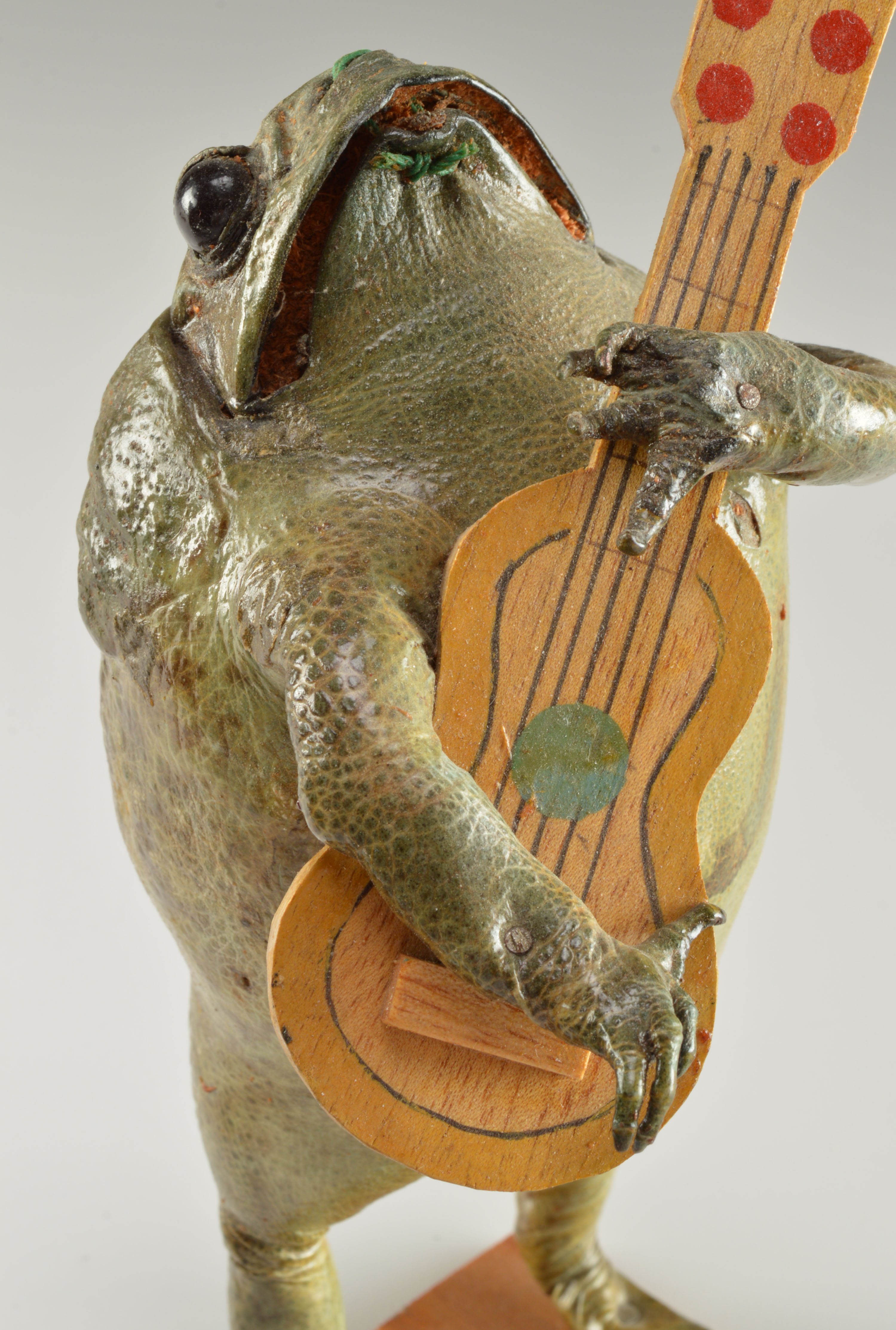 Taxidermy Frog with Wooden Guitar