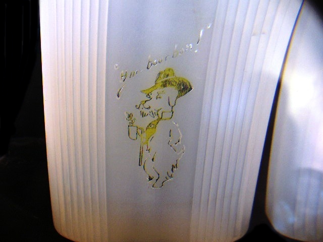 Bar Basket with Liquor Bottle and Leather Flask Holder