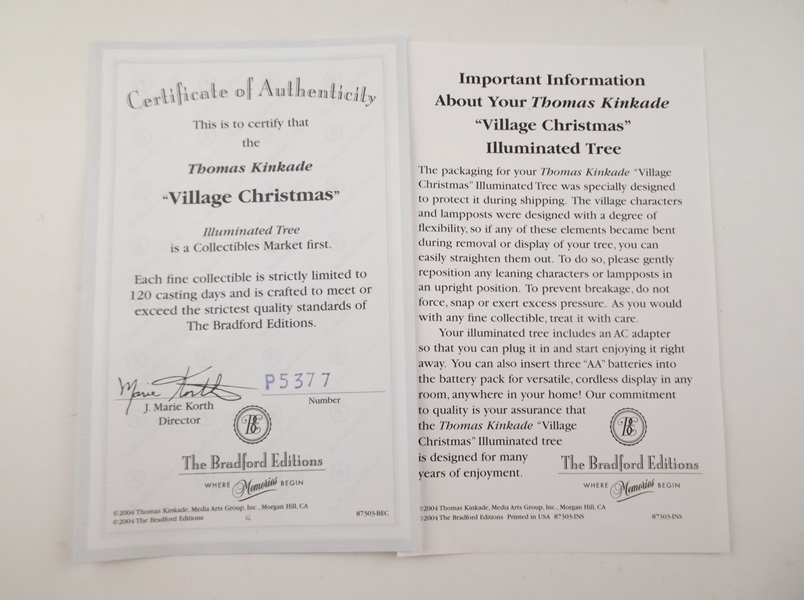 Thomas Kinkade Village Christmas Illuminated Tree 