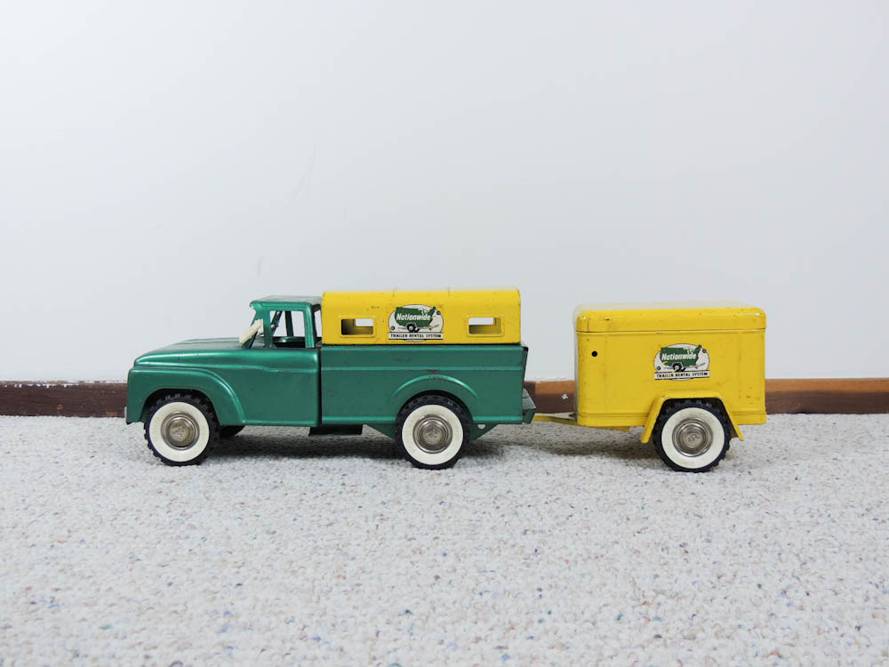 Vintage Structo Nationwide Rental Truck, Topper and Trailer