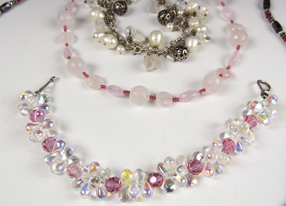 Sterling and Pearl Bracelet, Seahorse Brooch & Magnetic Necklace