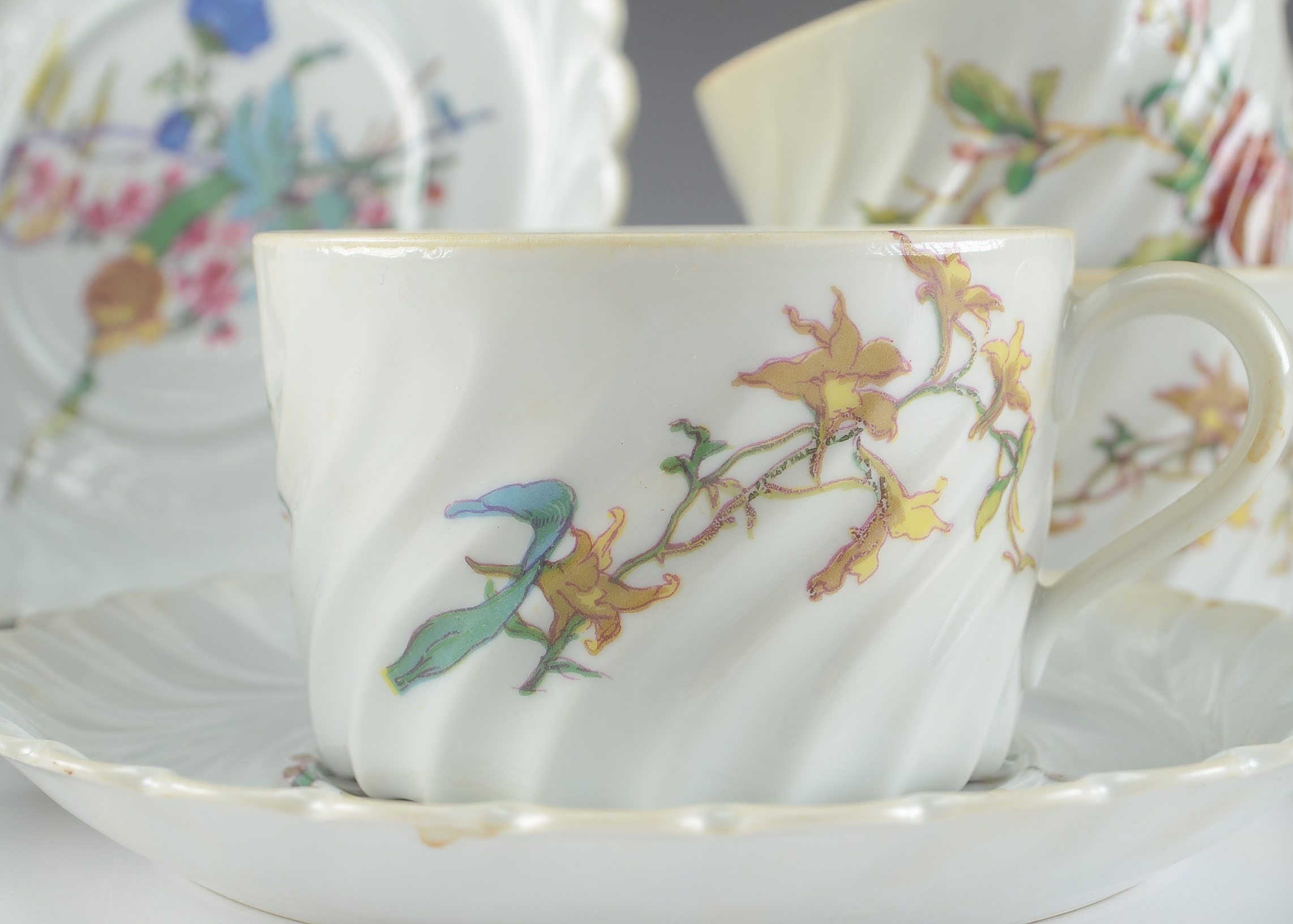 Haviland Limoges Floral Swirl Six Service Coffee Cups