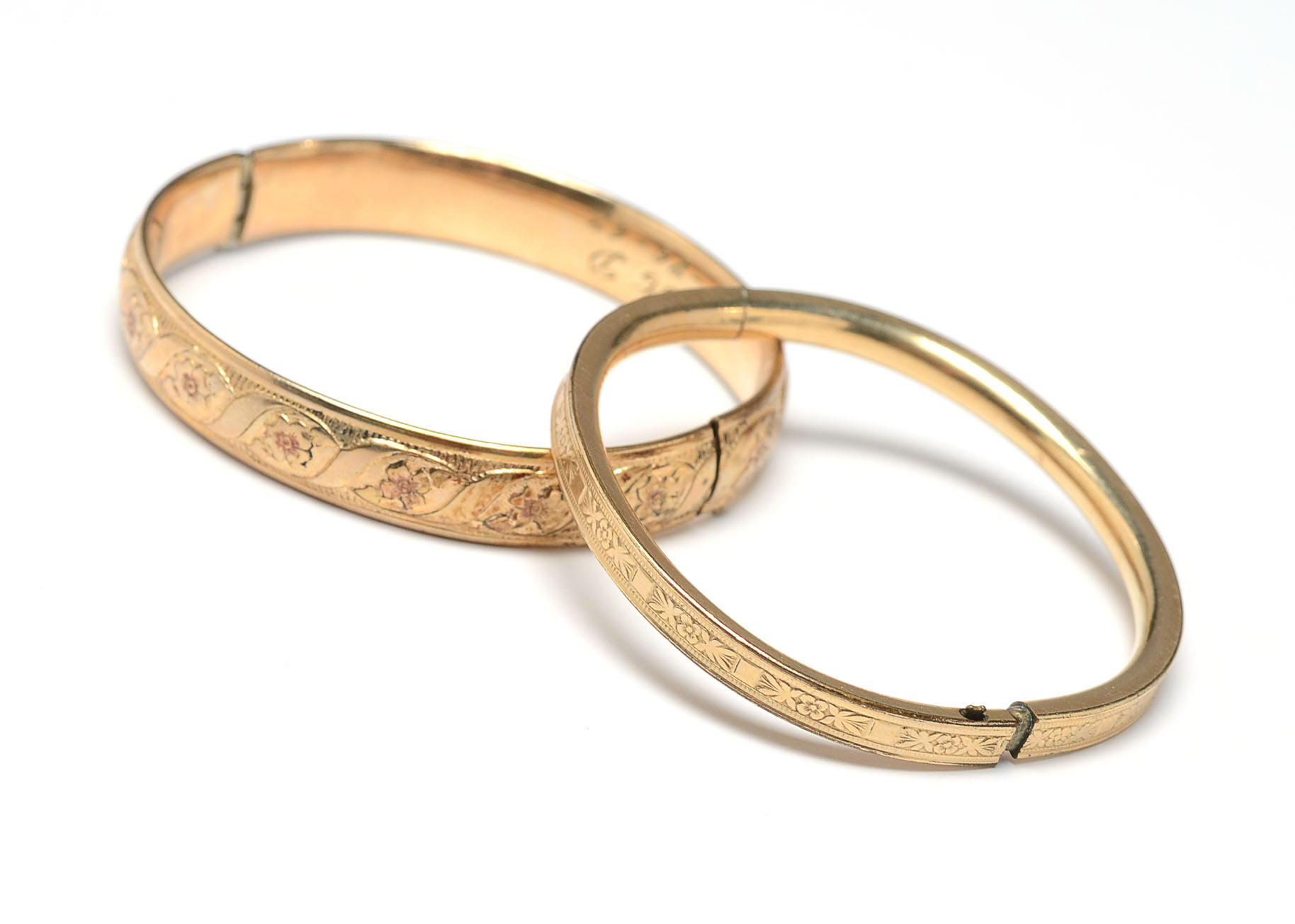 Two Child's Size Vintage Gold Filled Bracelets