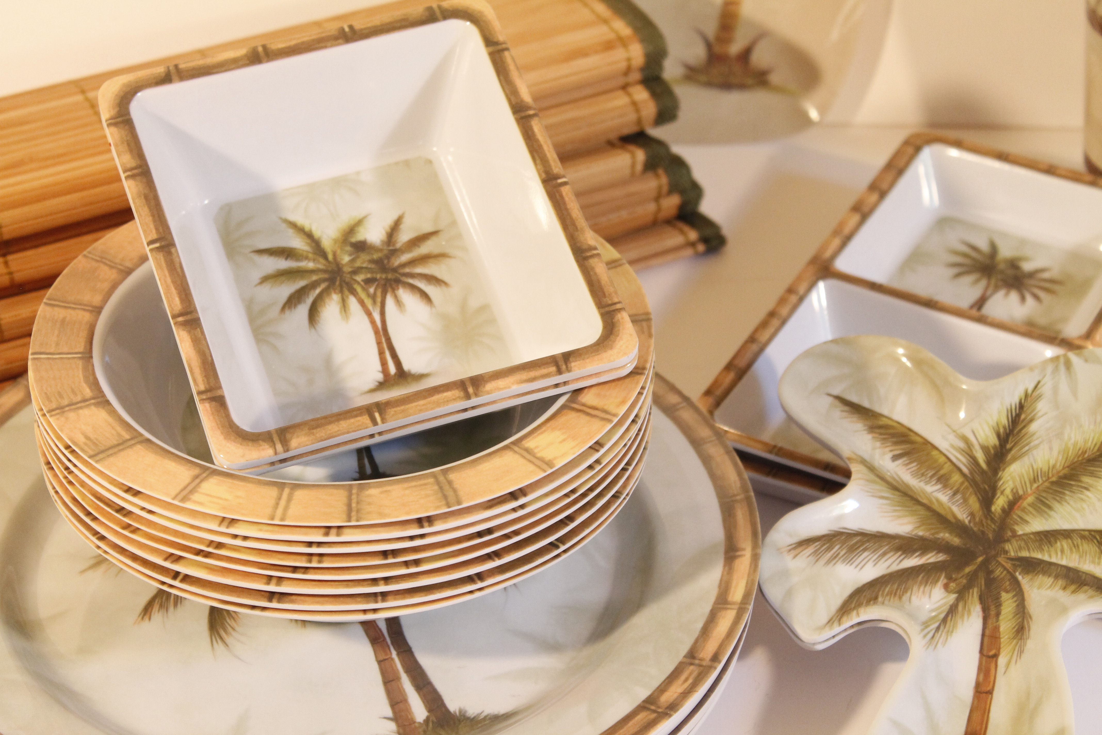 Vintage Tiki Theme Melamine Dinnerware