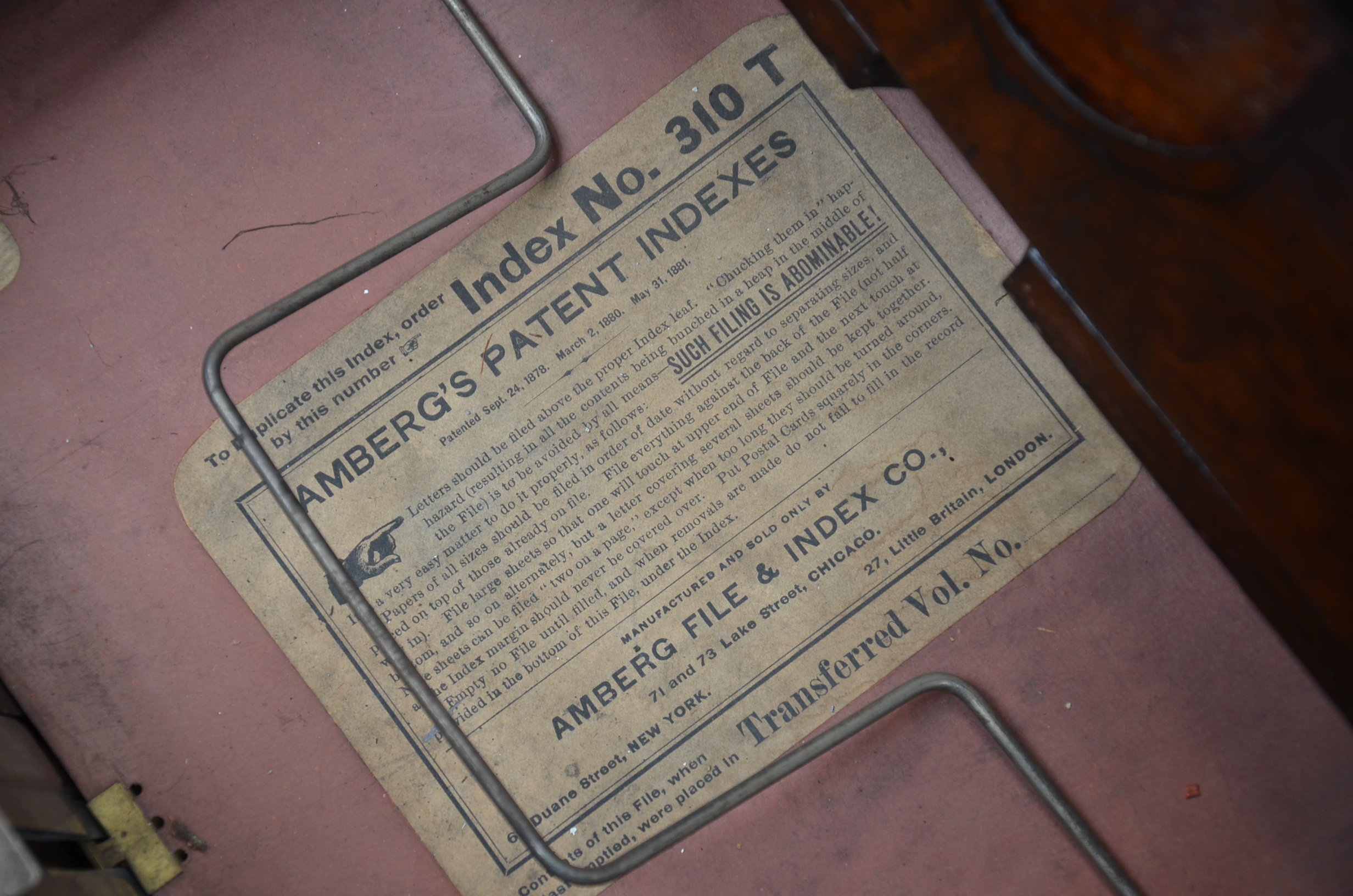 Antique Amberg Patented Letter File Cabinet