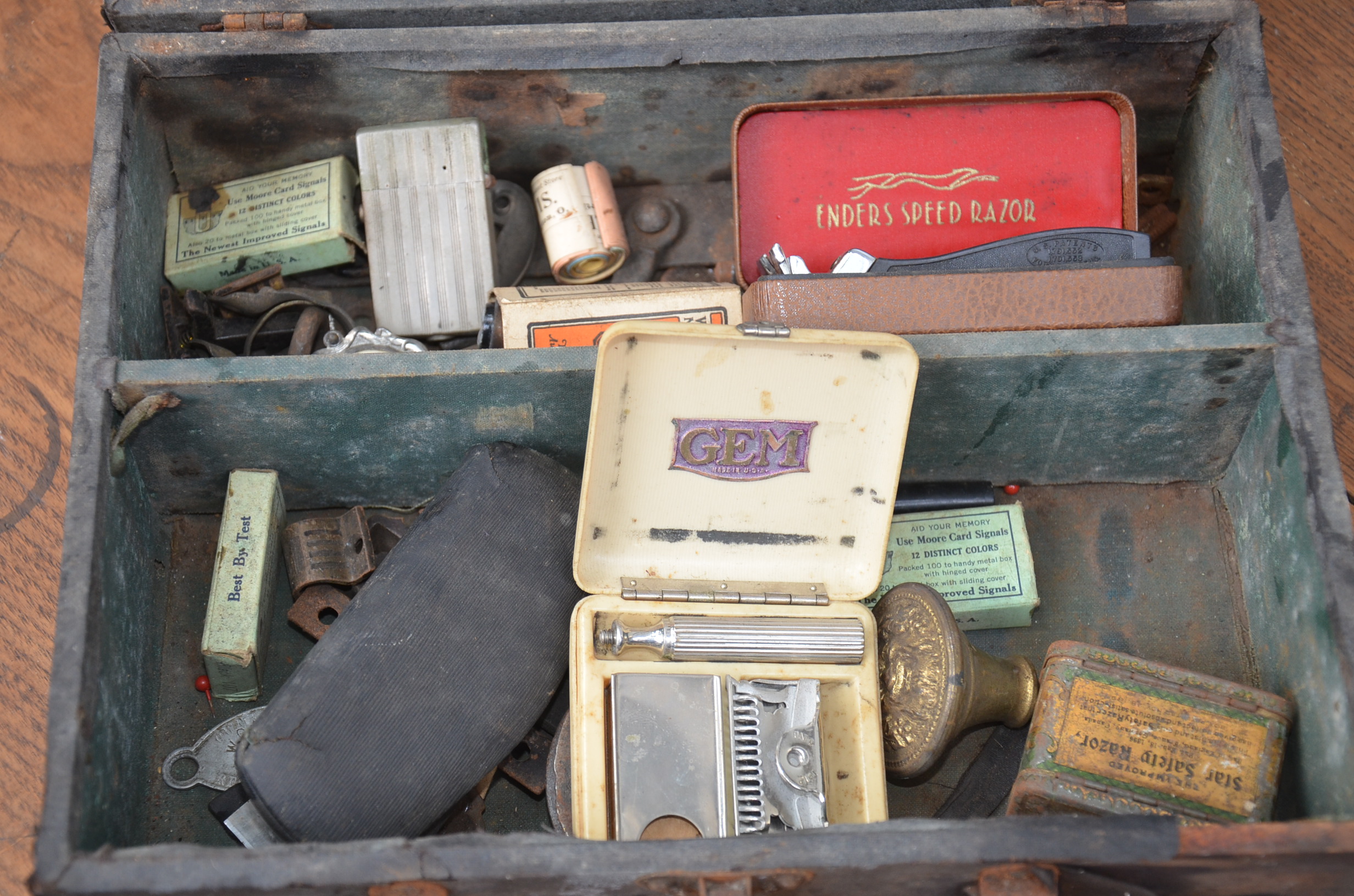 Hinged Case Containing Vintage Miscellany