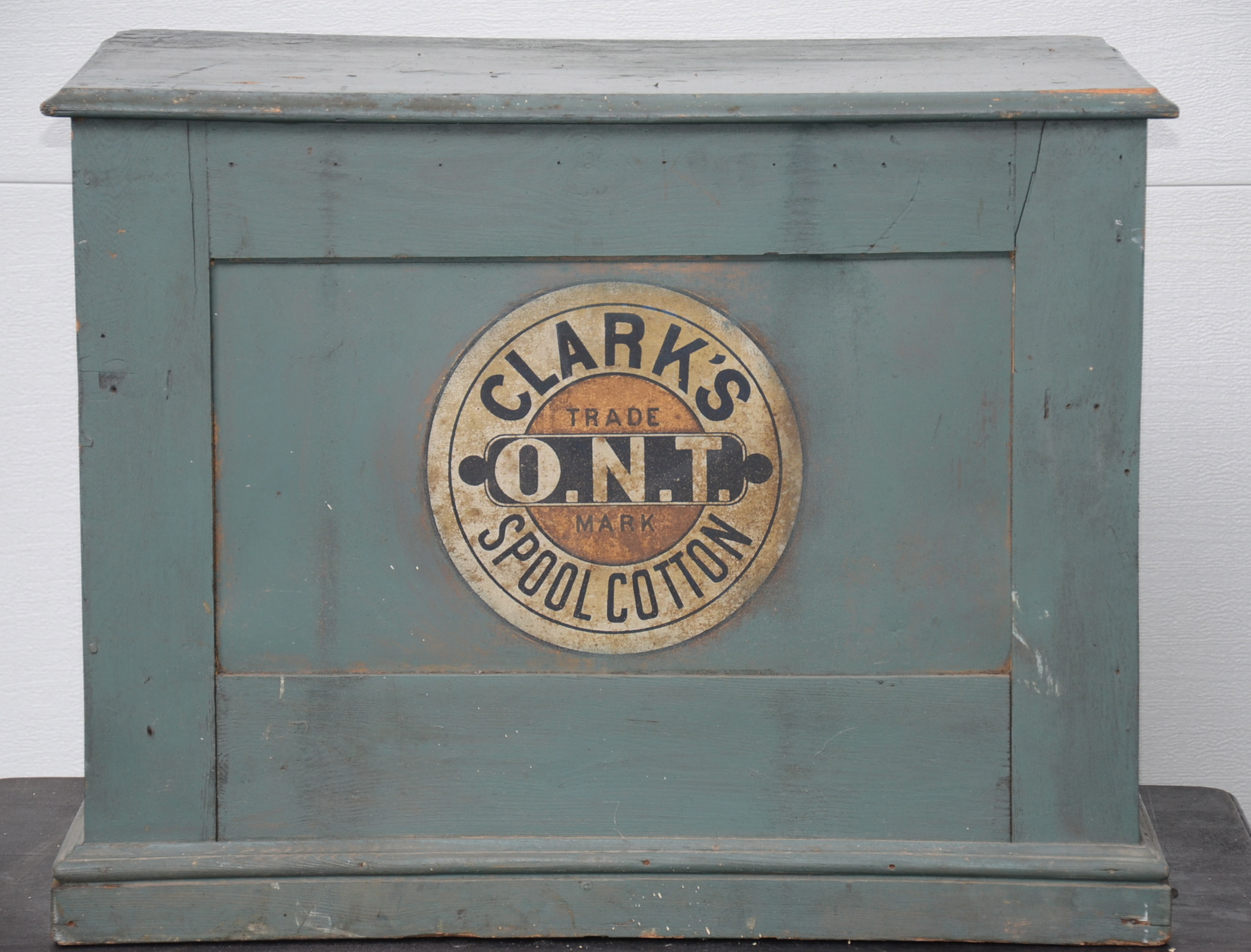 Wonderful Antique Painted Wood Spool Cabinet by George A. Clark