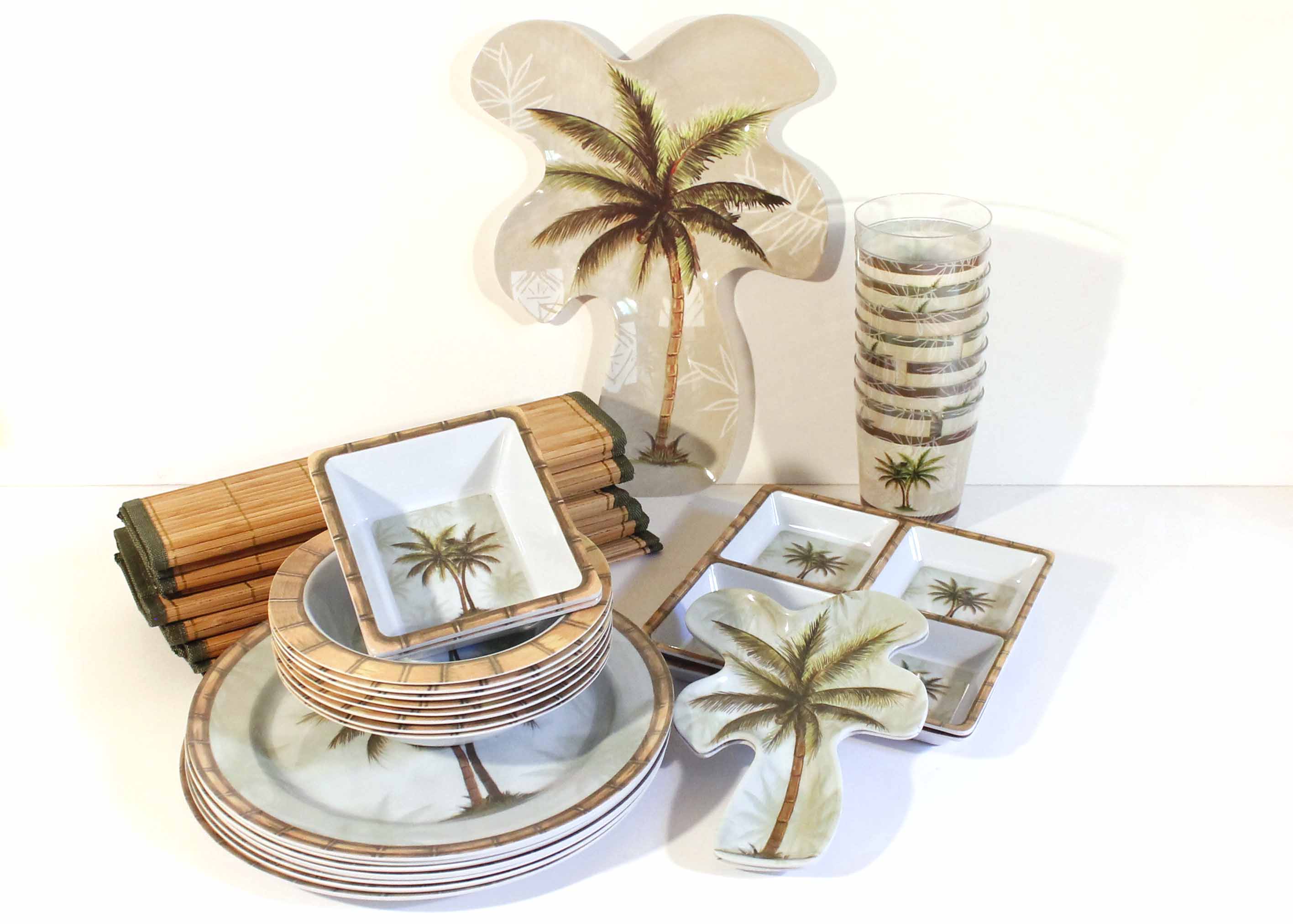 Vintage Tiki Theme Melamine Dinnerware