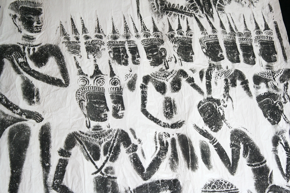 Vintage Angkor Wat Temple Rubbing 