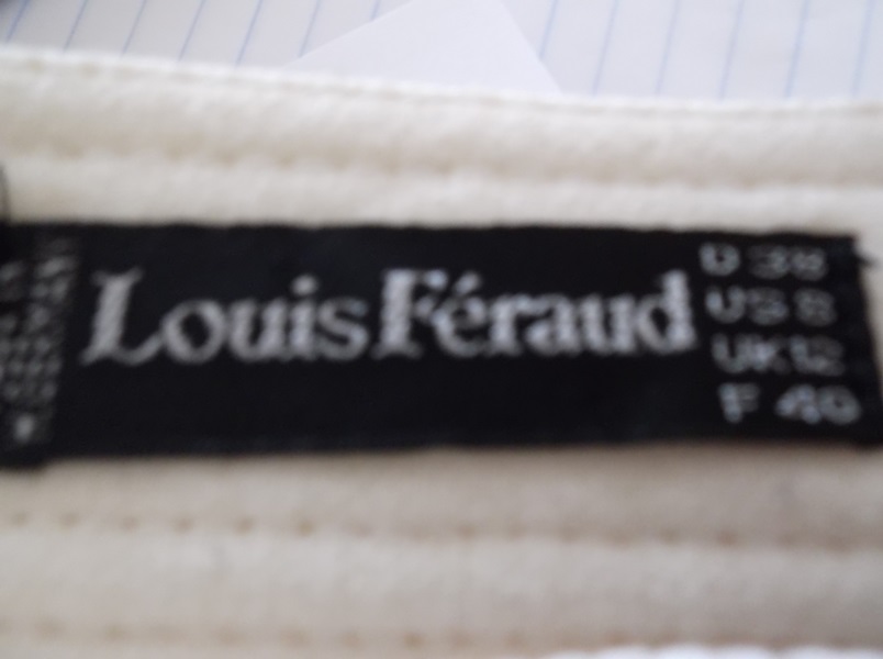 Vintage Louis Feraud Women's Black and White Wool Suit