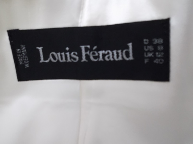 Vintage Louis Feraud Women's Black and White Wool Suit