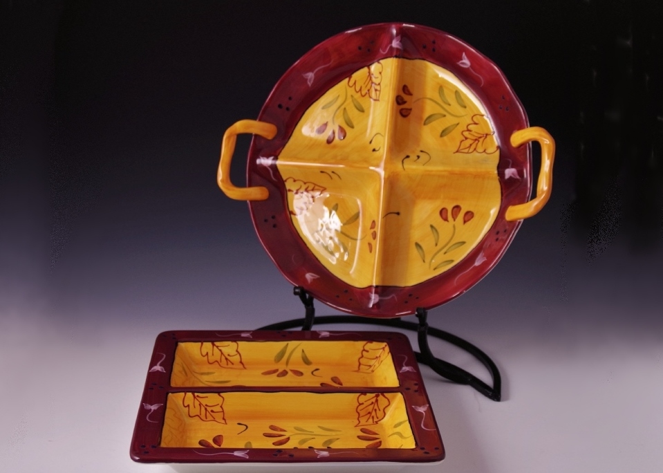 Set of Hand-Painted Serving Platters