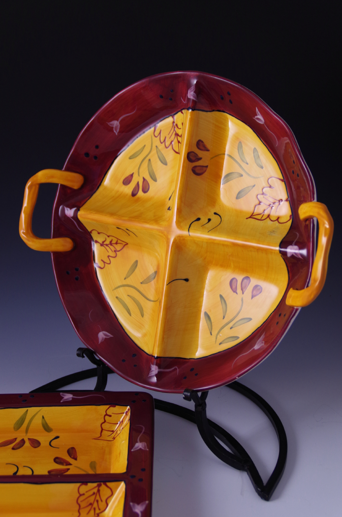 Set of Hand-Painted Serving Platters