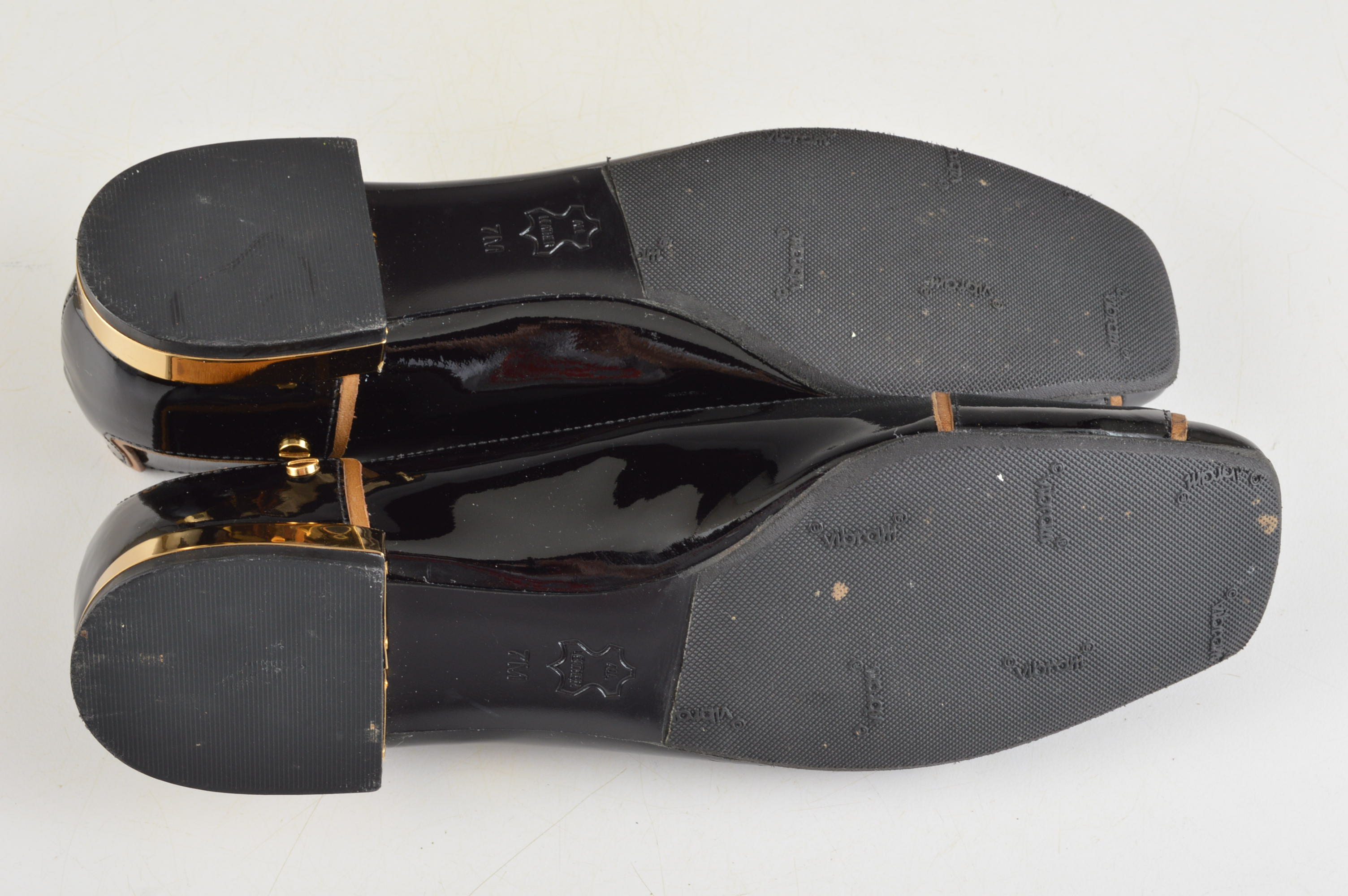 Pair of Tory Burch Black Patent all Leather Flats 