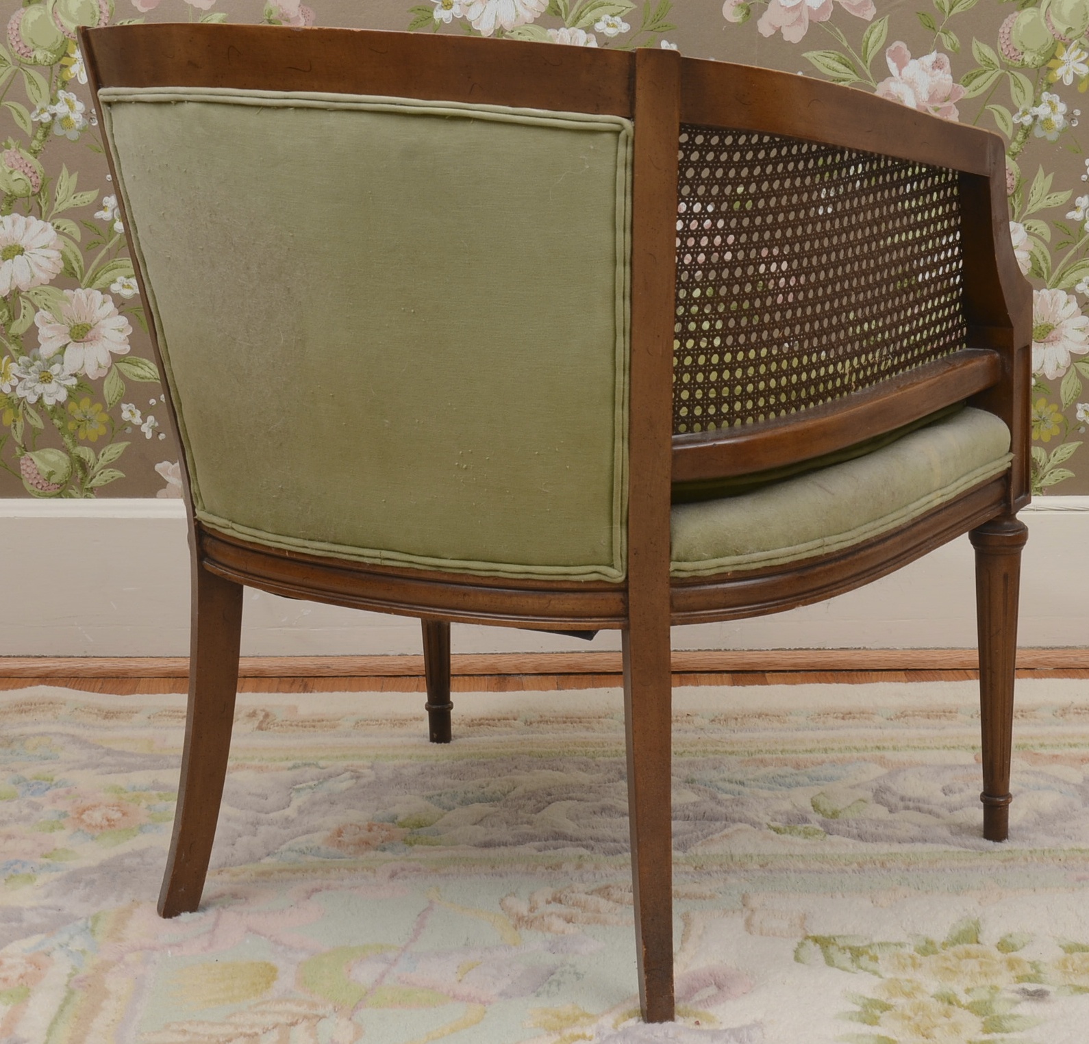 Rattan Side Chair and  Footstools