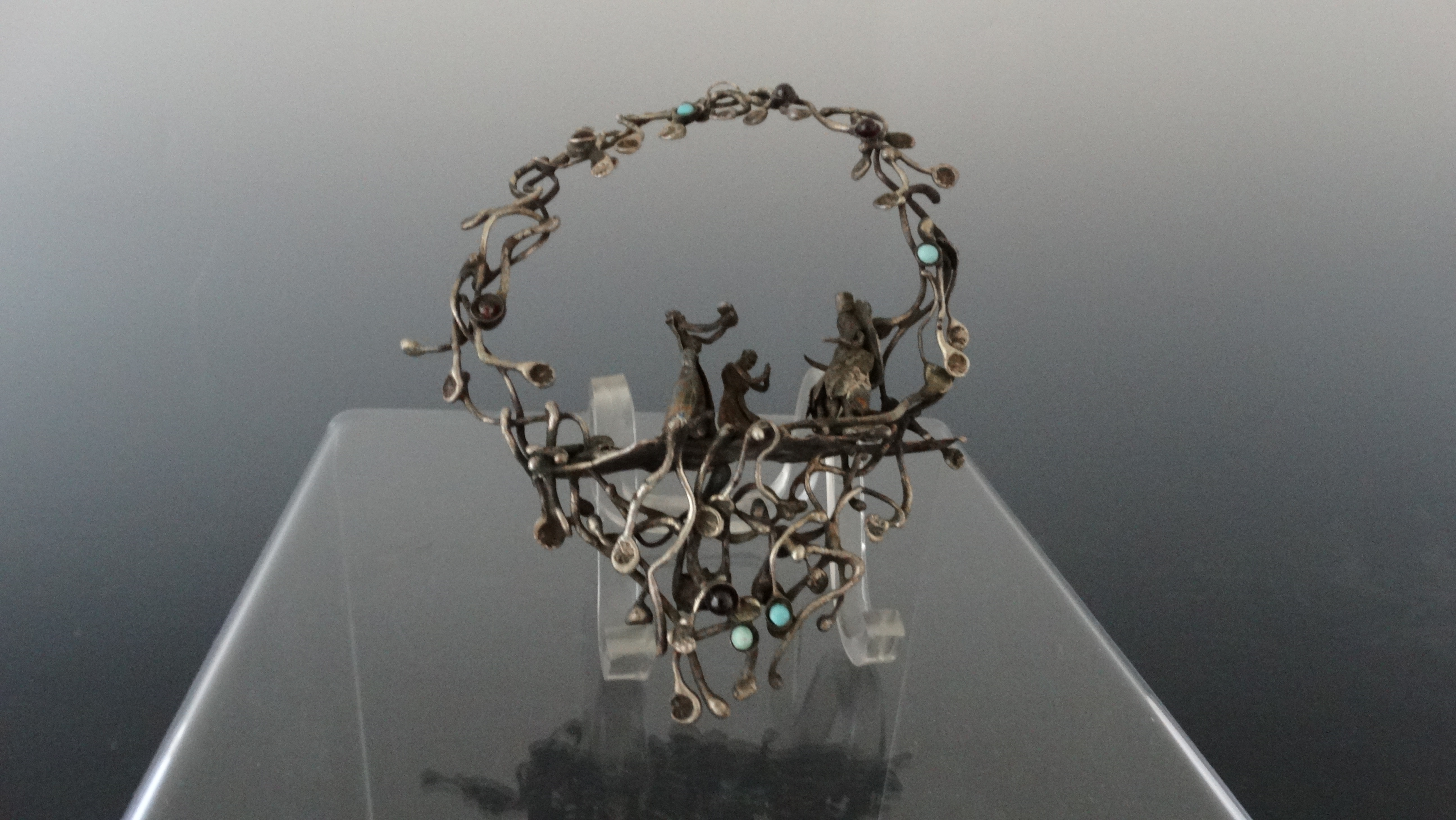 Israeli Mid Century Sterling King Solomon Sculpture with Gems
