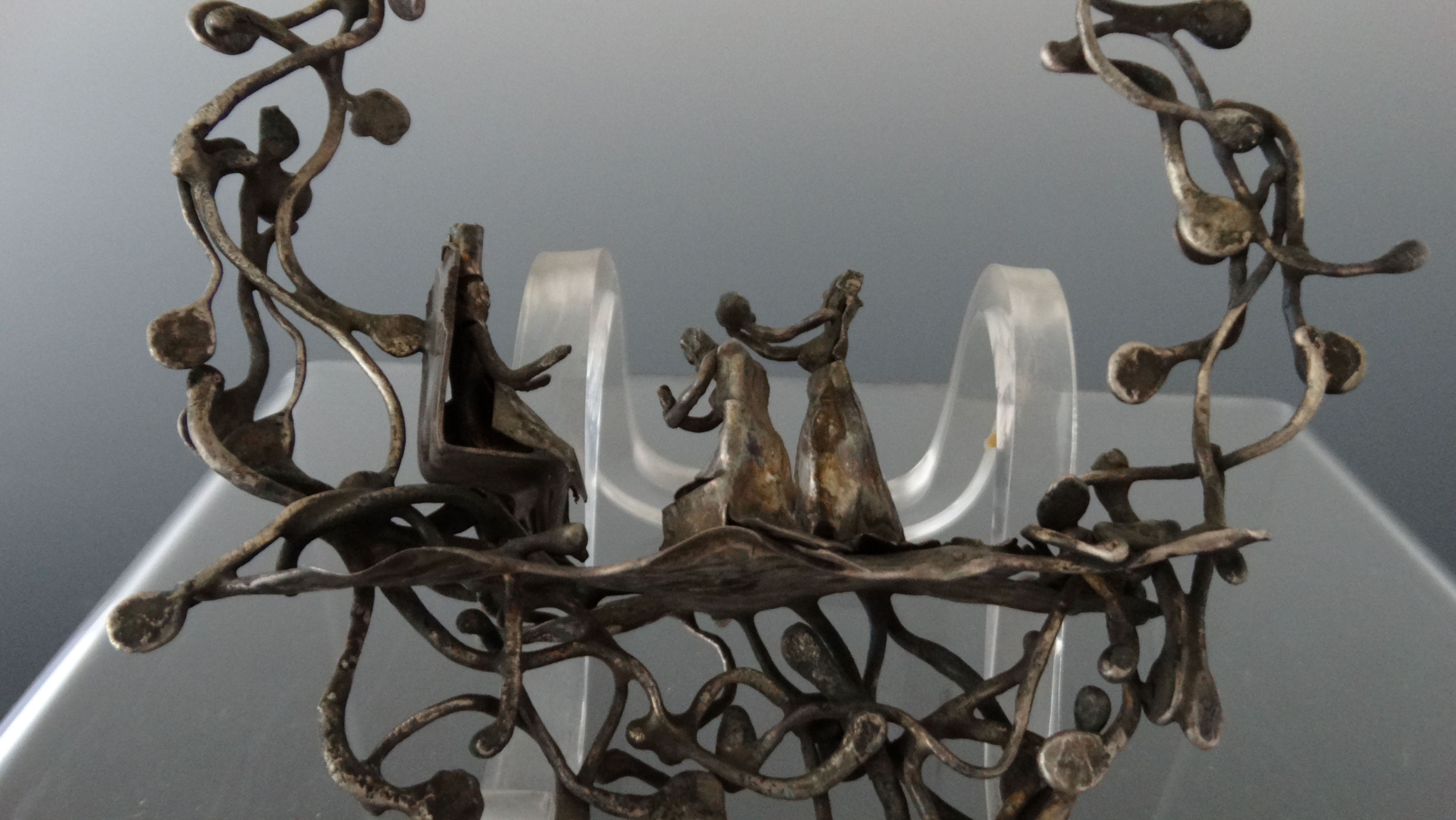 Israeli Mid Century Sterling King Solomon Sculpture with Gems