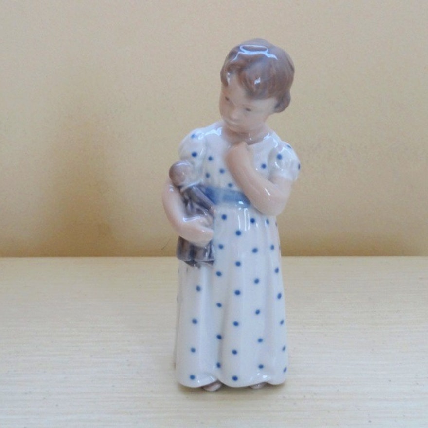 Royal Copenhagen Porcelain "Girl with Doll" Figurine