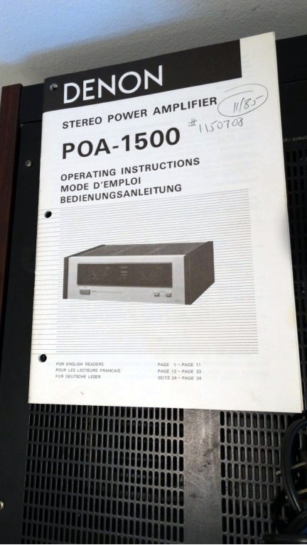 Denon Stereo Component POA-1500