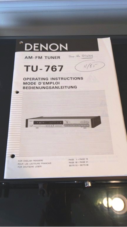 Denon Stereo Component TU-767 AM-FM Stereo Tuner
