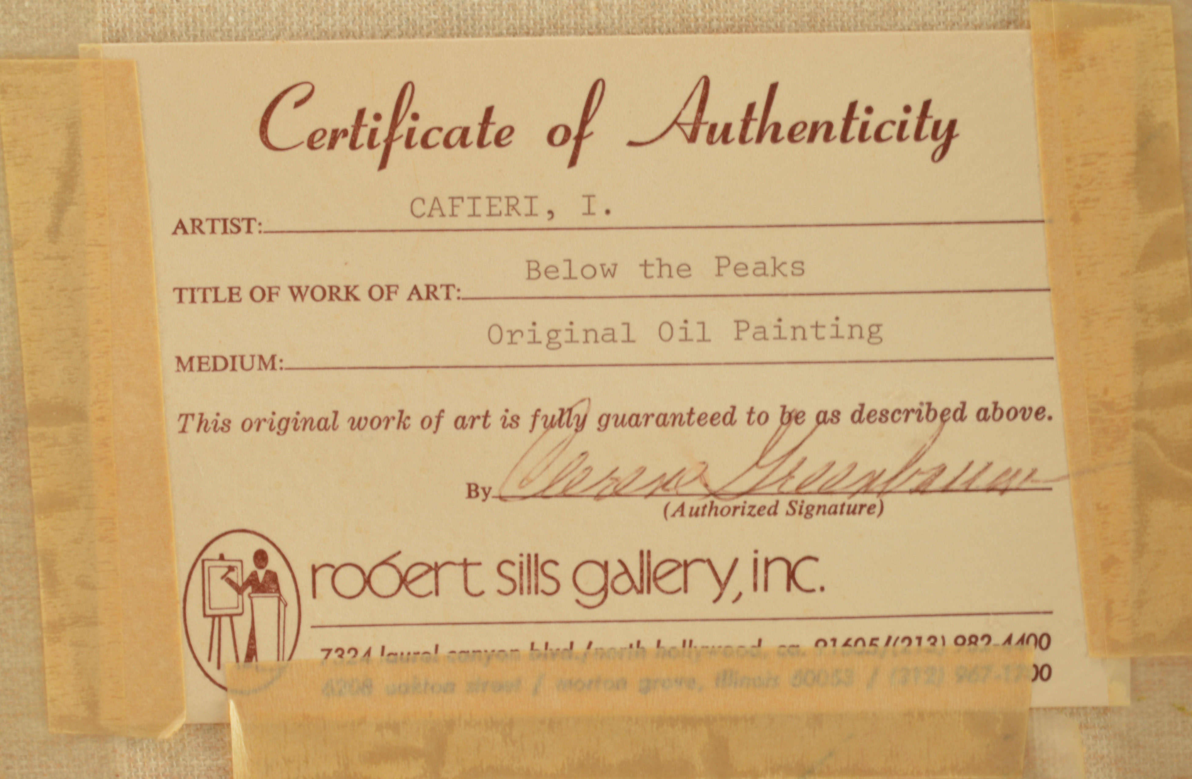 Original Oil Painting on Canvas by I. Cafieri