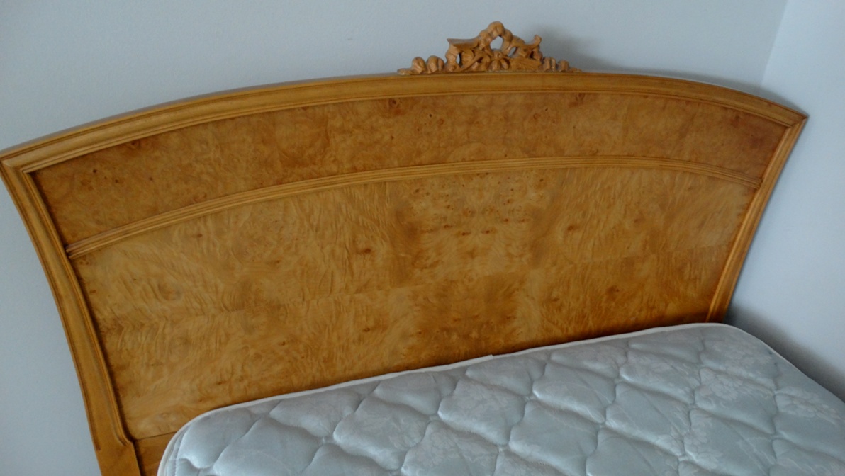 Vintage Birdseye Maple Twin Bed Louis XVI Style