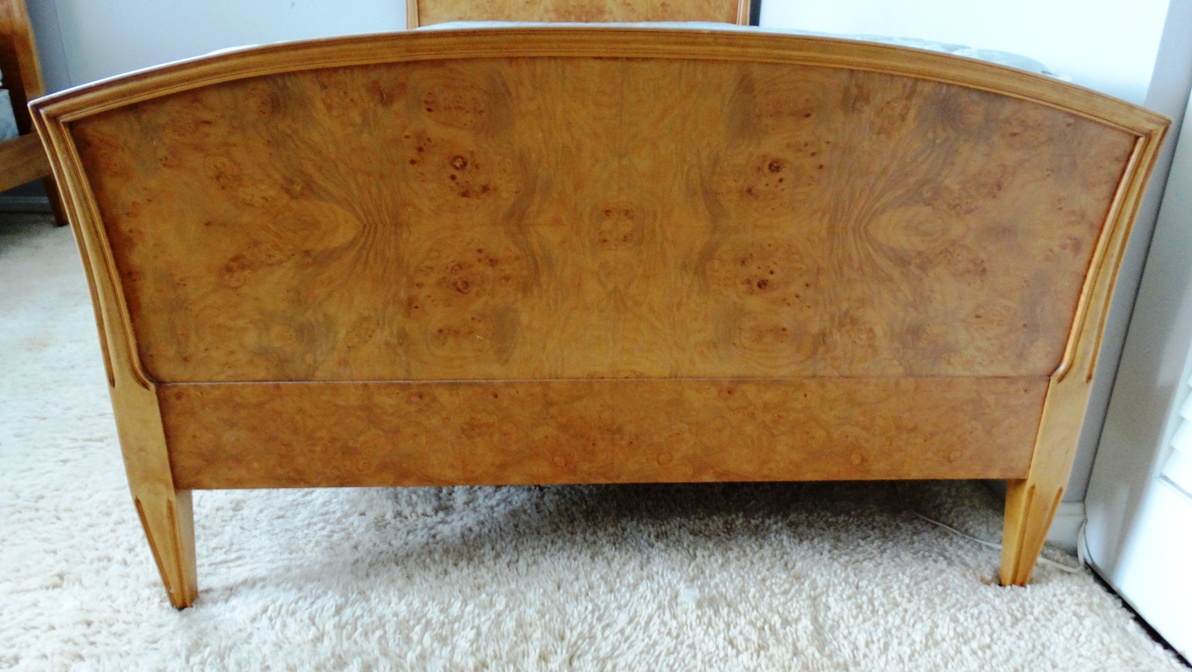 Vintage Birdseye Maple Twin Bed Louis XVI Style