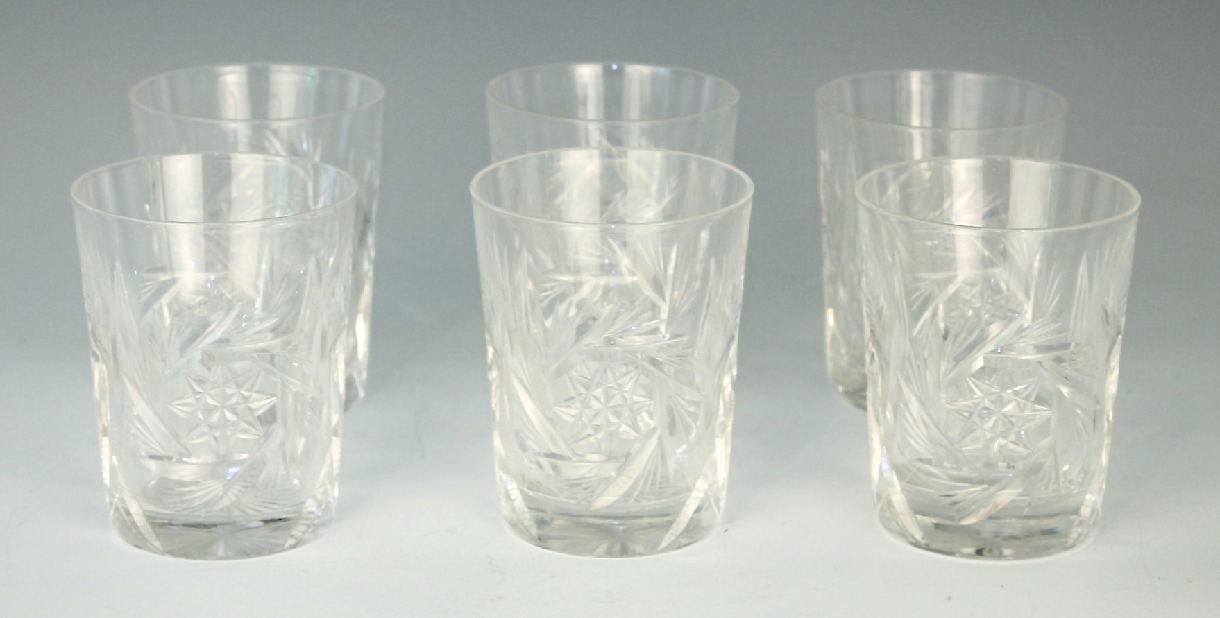 Cut Crystal Centerpiece Bowl and Tumblers