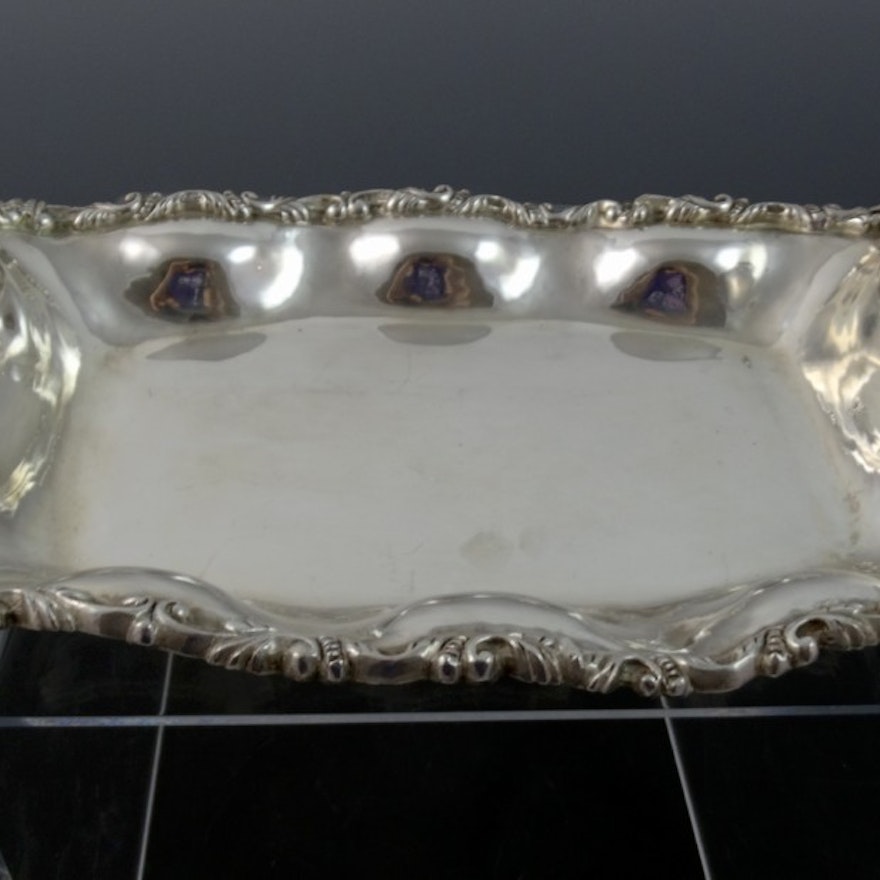 Mexican Sterling Silver Bread Tray 