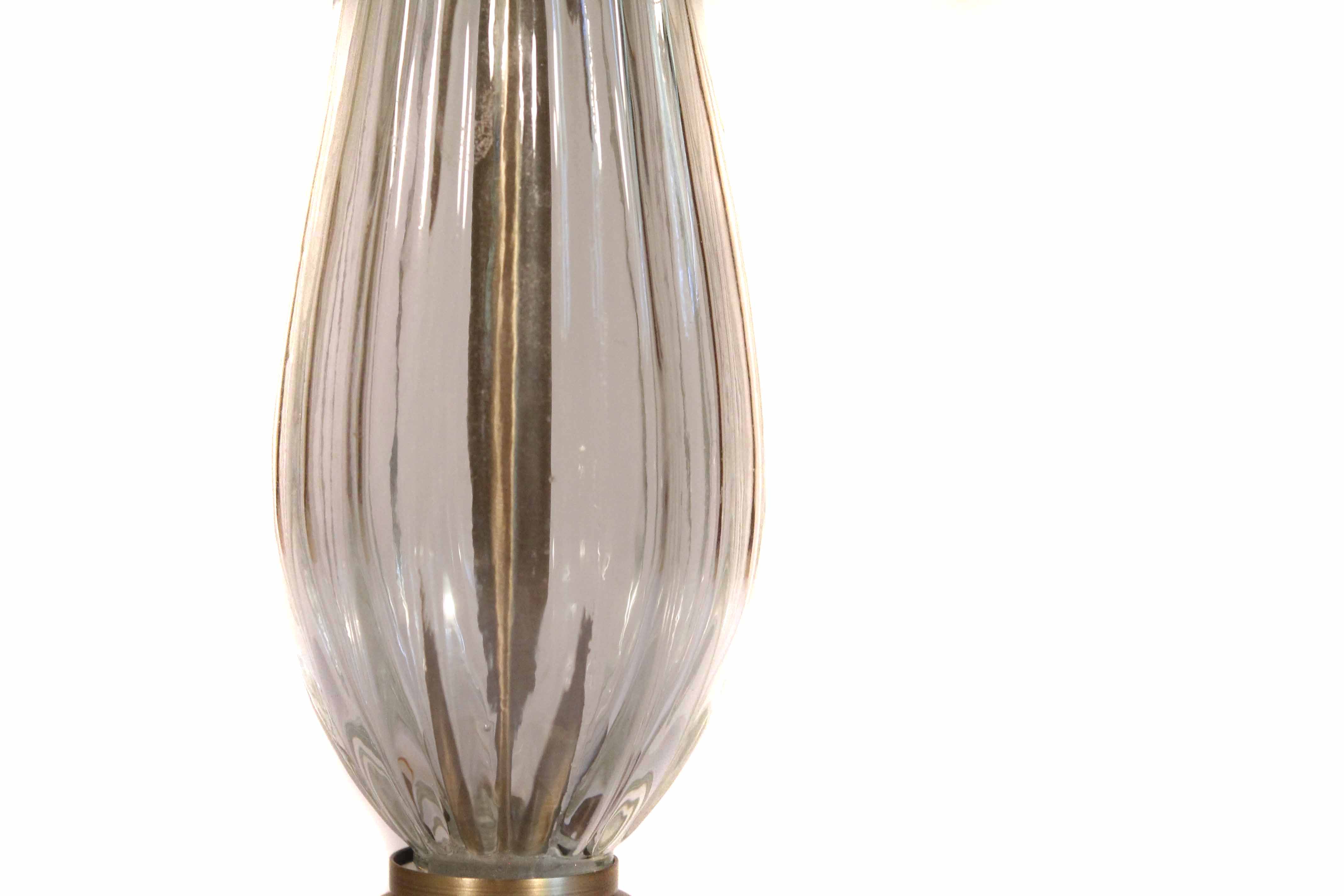 Textured Glass Lamp with Metal Accents