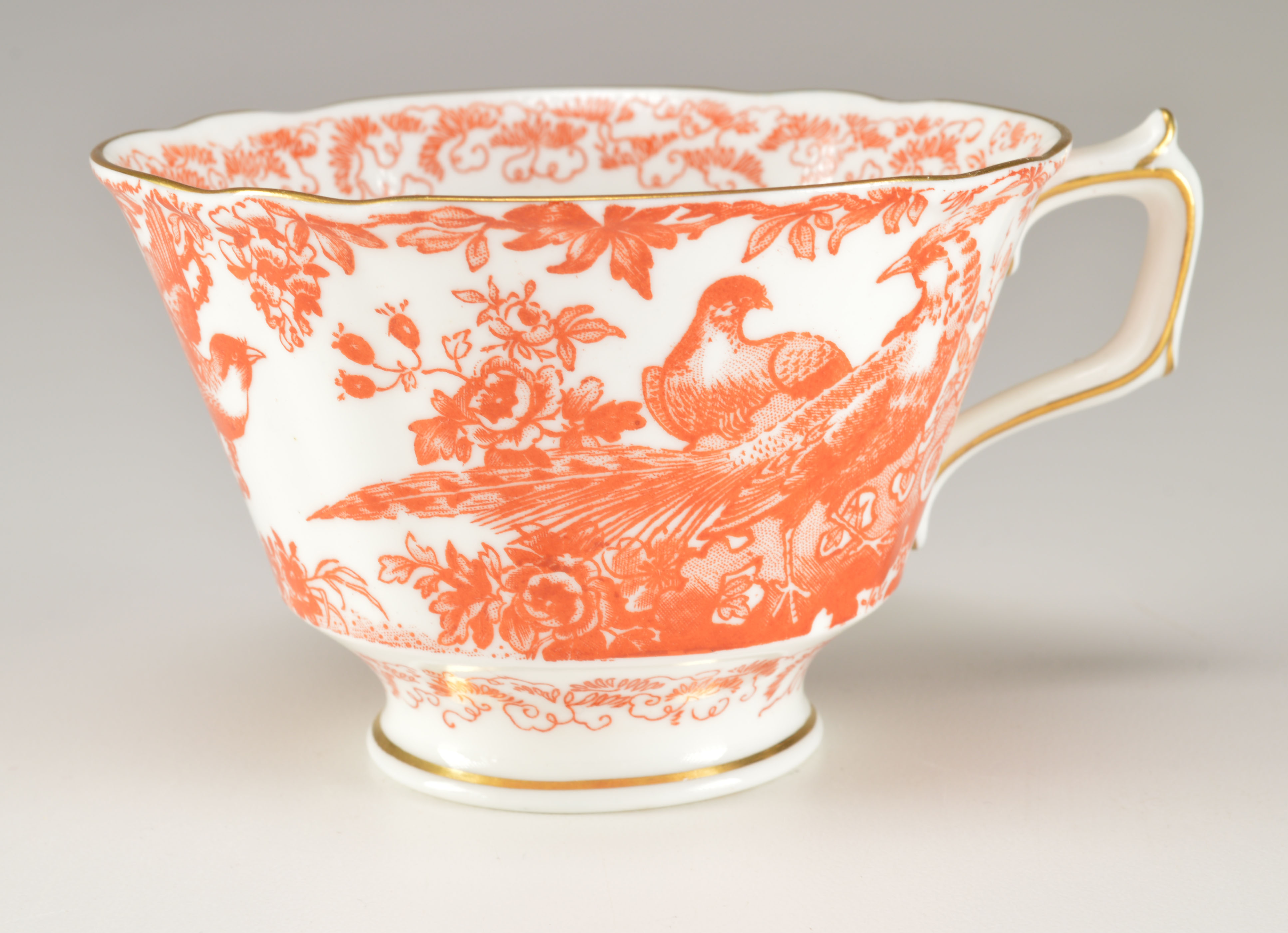 Royal Crown Derby English Bone China Red Aves Pattern Dish Set