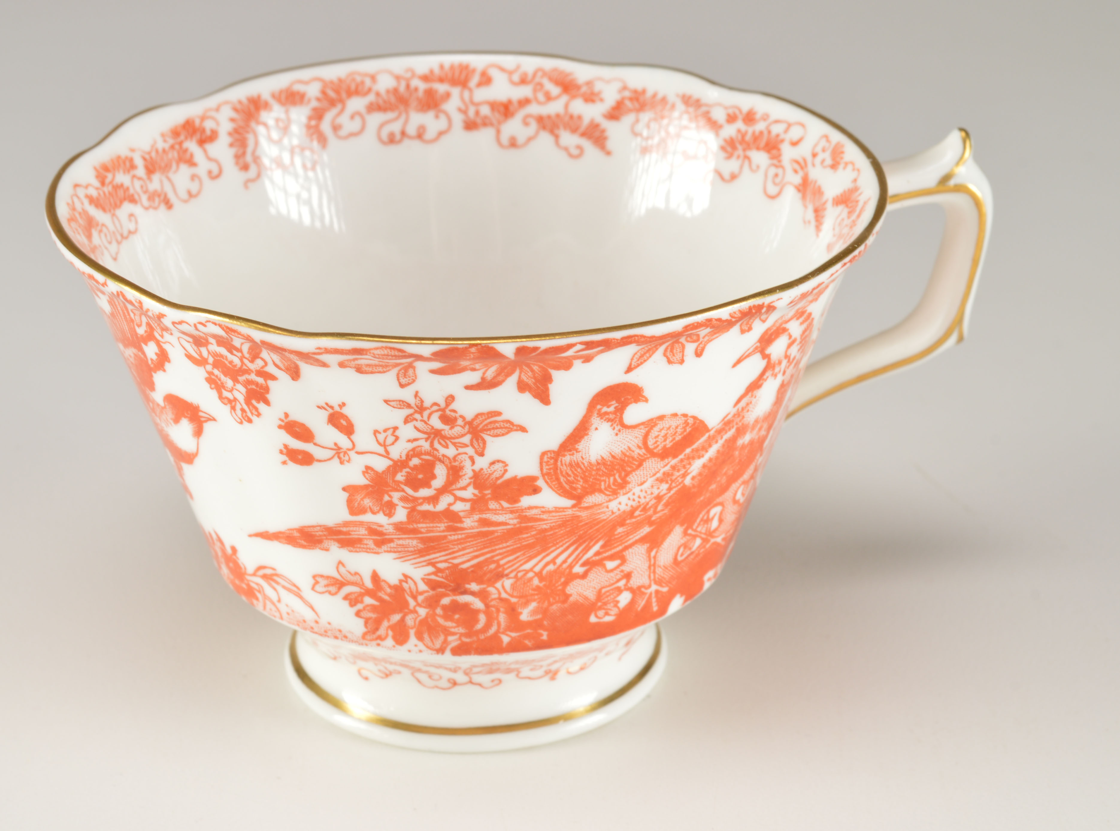 Royal Crown Derby English Bone China Red Aves Pattern Dish Set