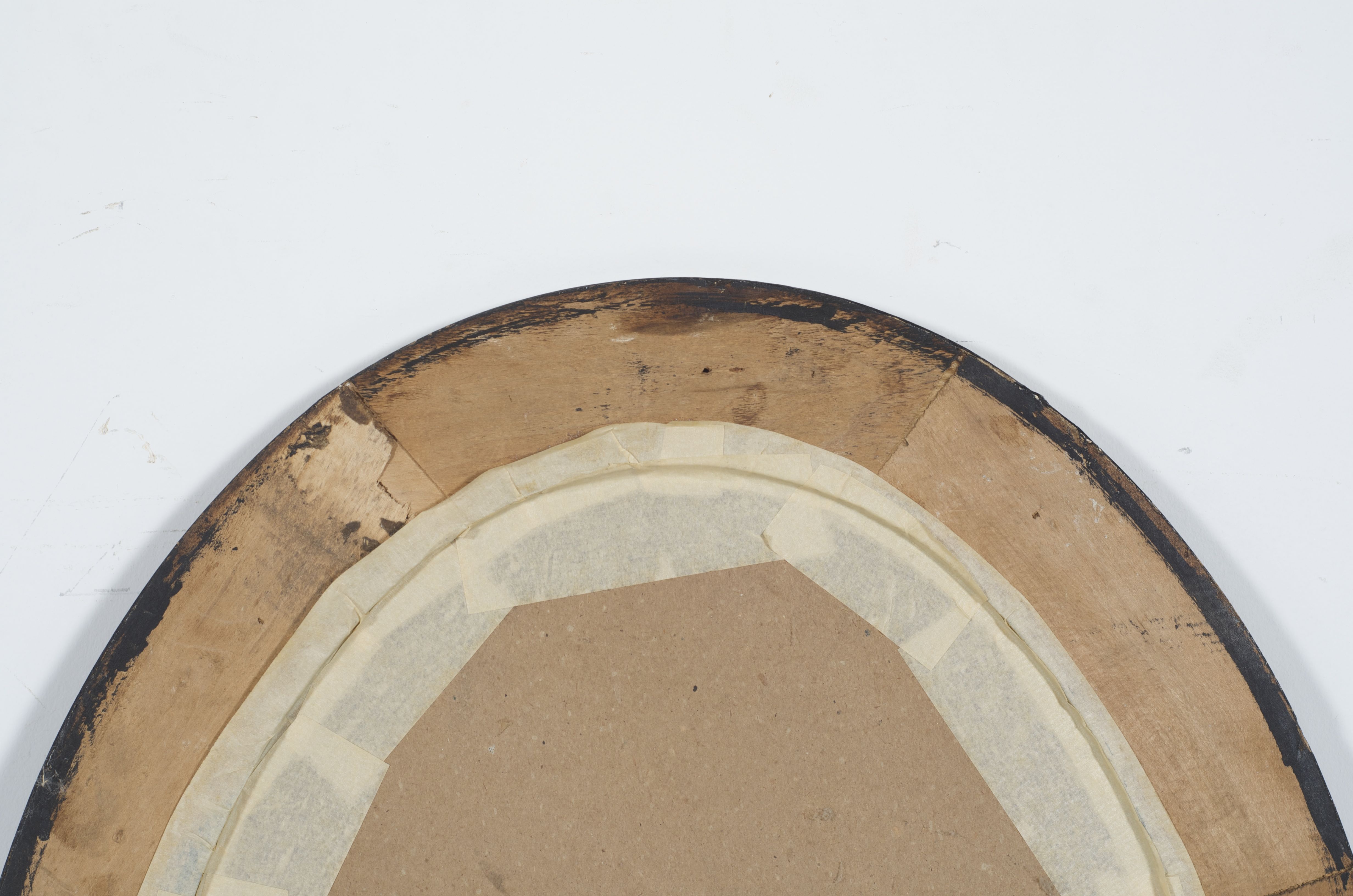 Vintage Oval Wood Framed Mirror