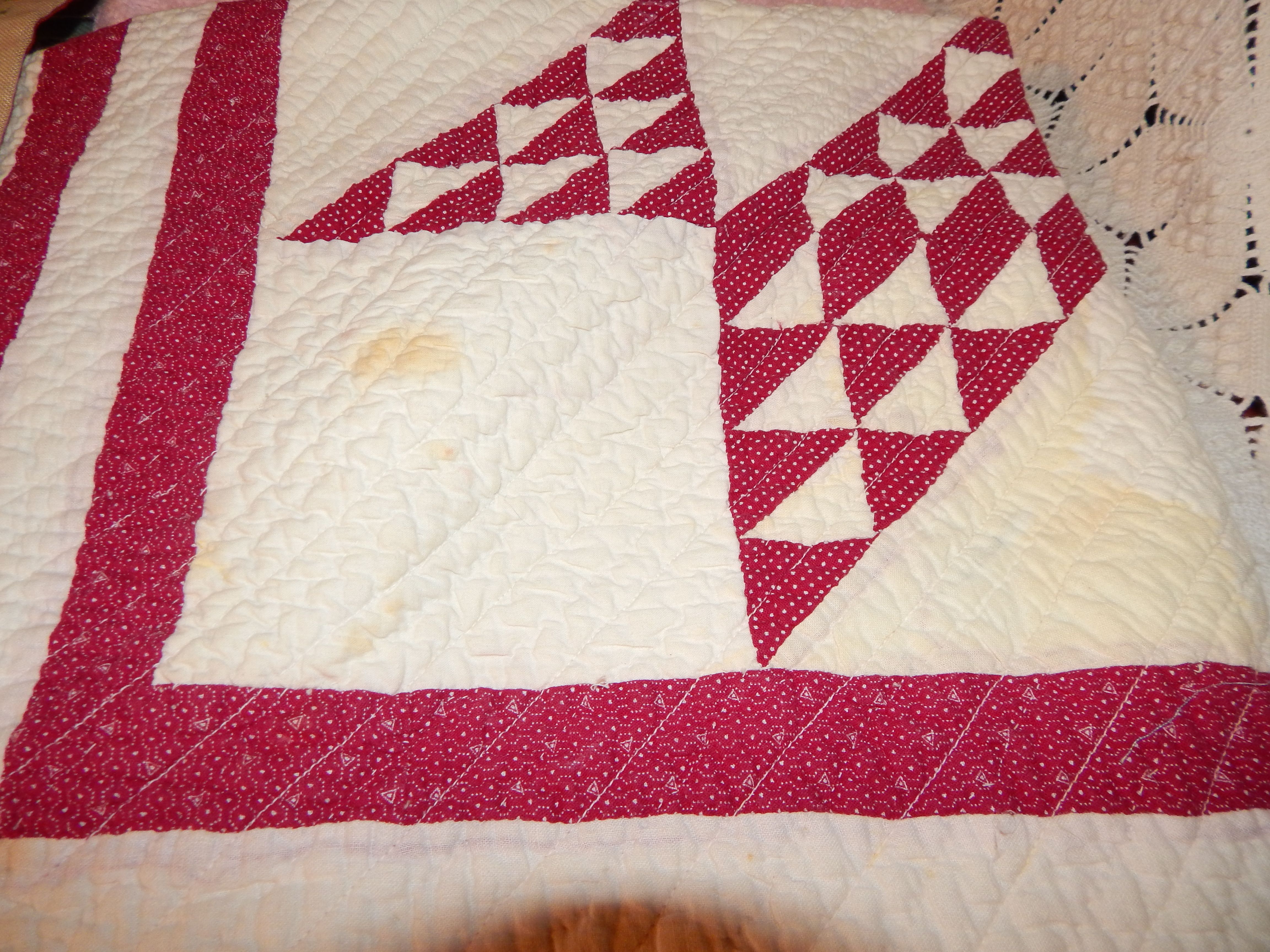 Vintage Linens, Granny Afghan and Needlepoint