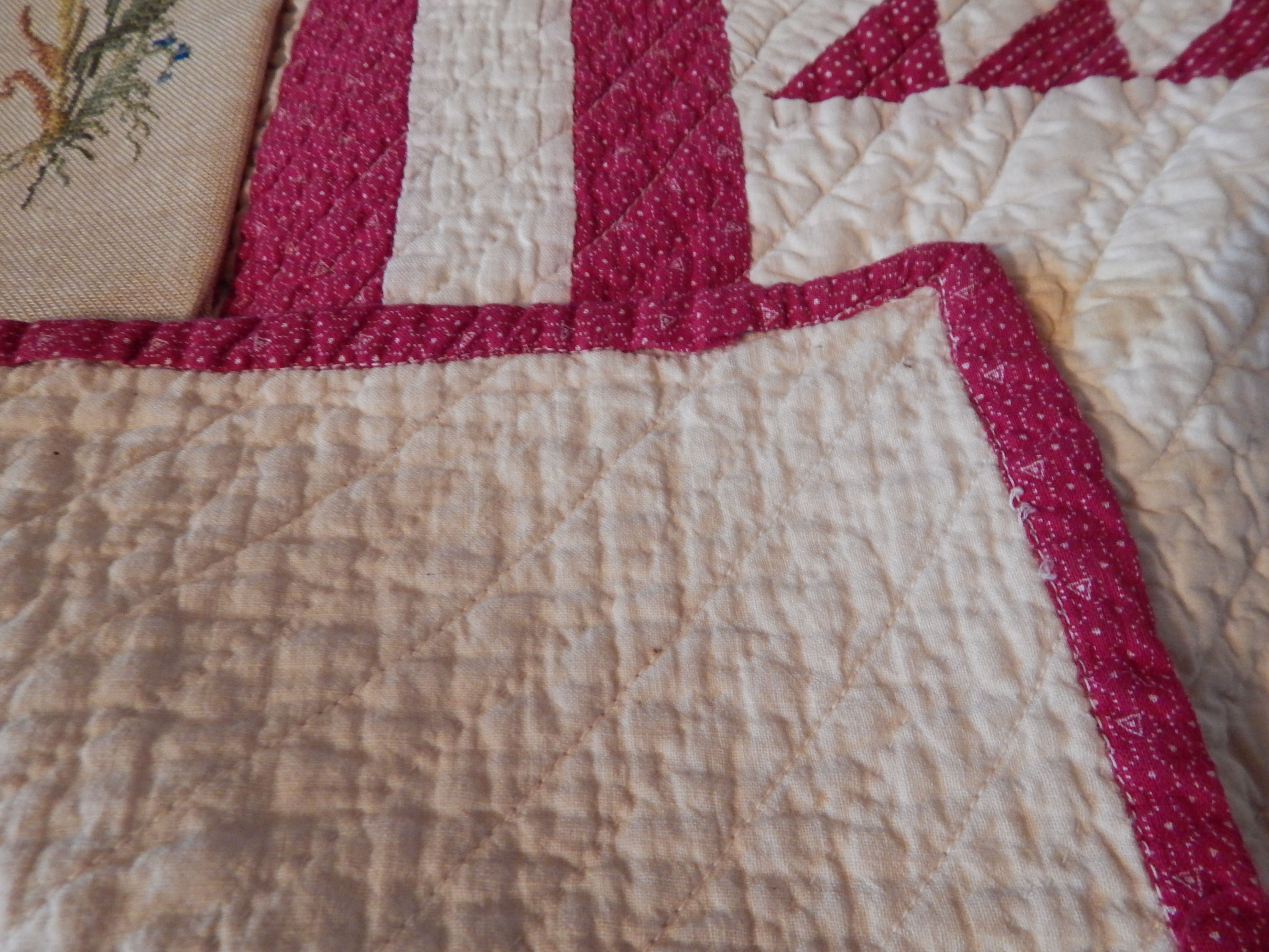 Vintage Linens, Granny Afghan and Needlepoint