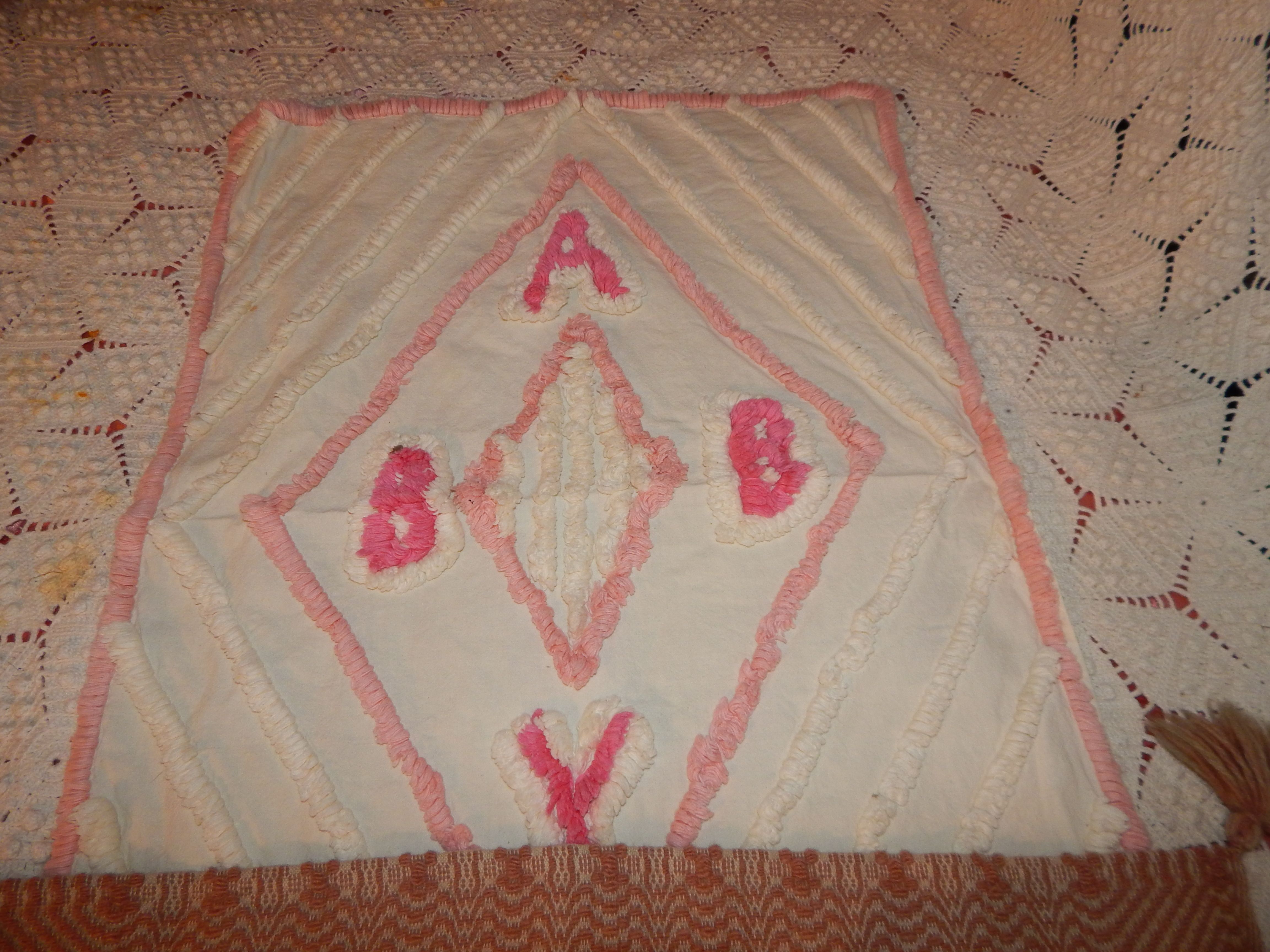 Vintage Linens, Granny Afghan and Needlepoint