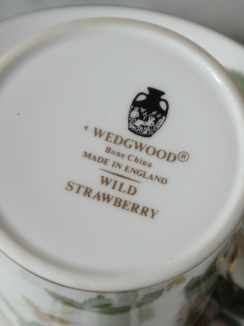 Wedgwood "Wild Strawberry" Demitasse Cup and Saucer Sets