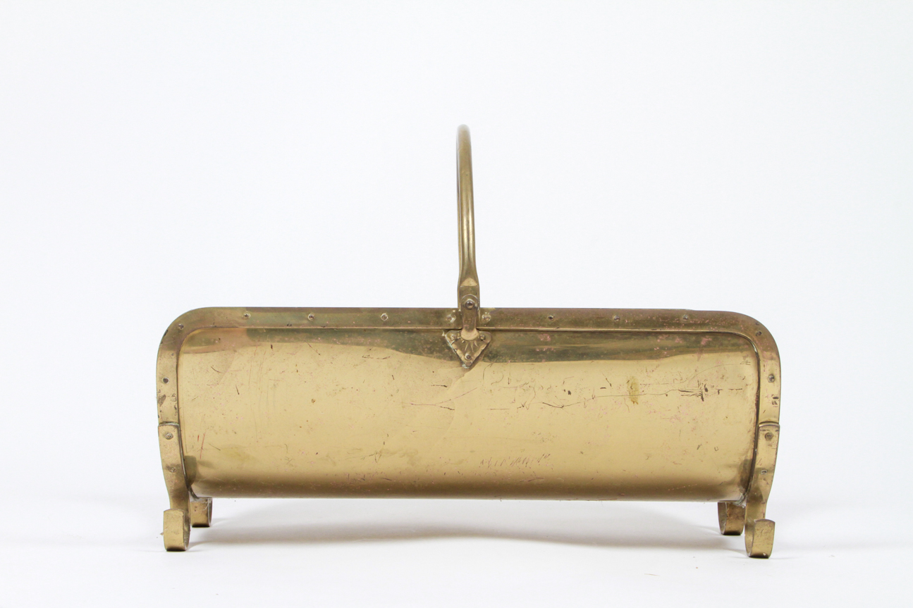 Vintage Brass Fireplace Wood Carrier