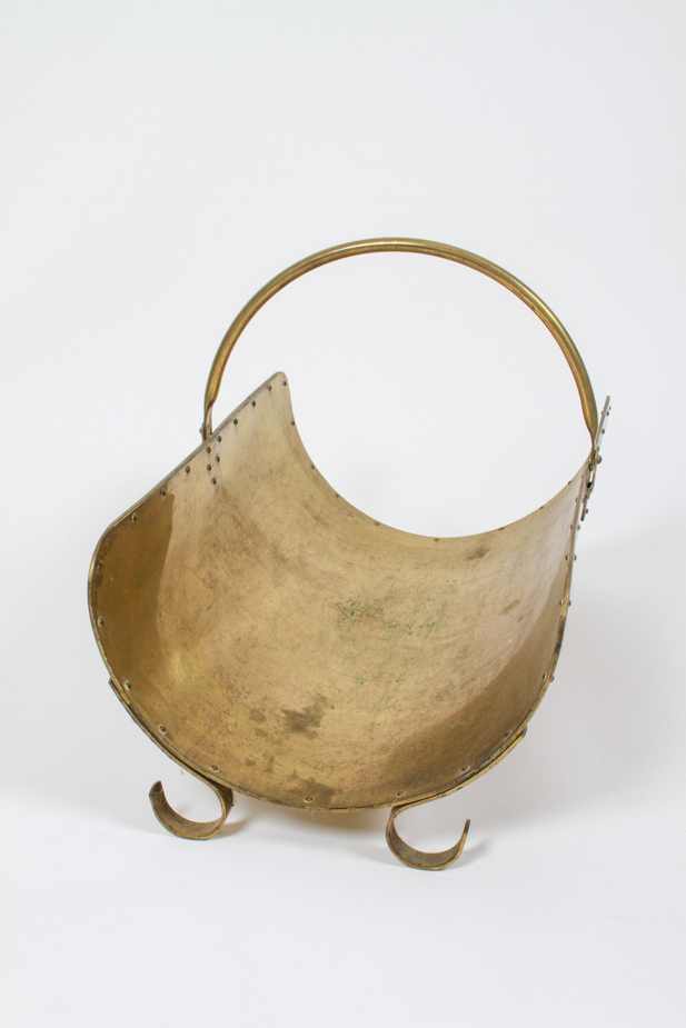 Vintage Brass Fireplace Wood Carrier