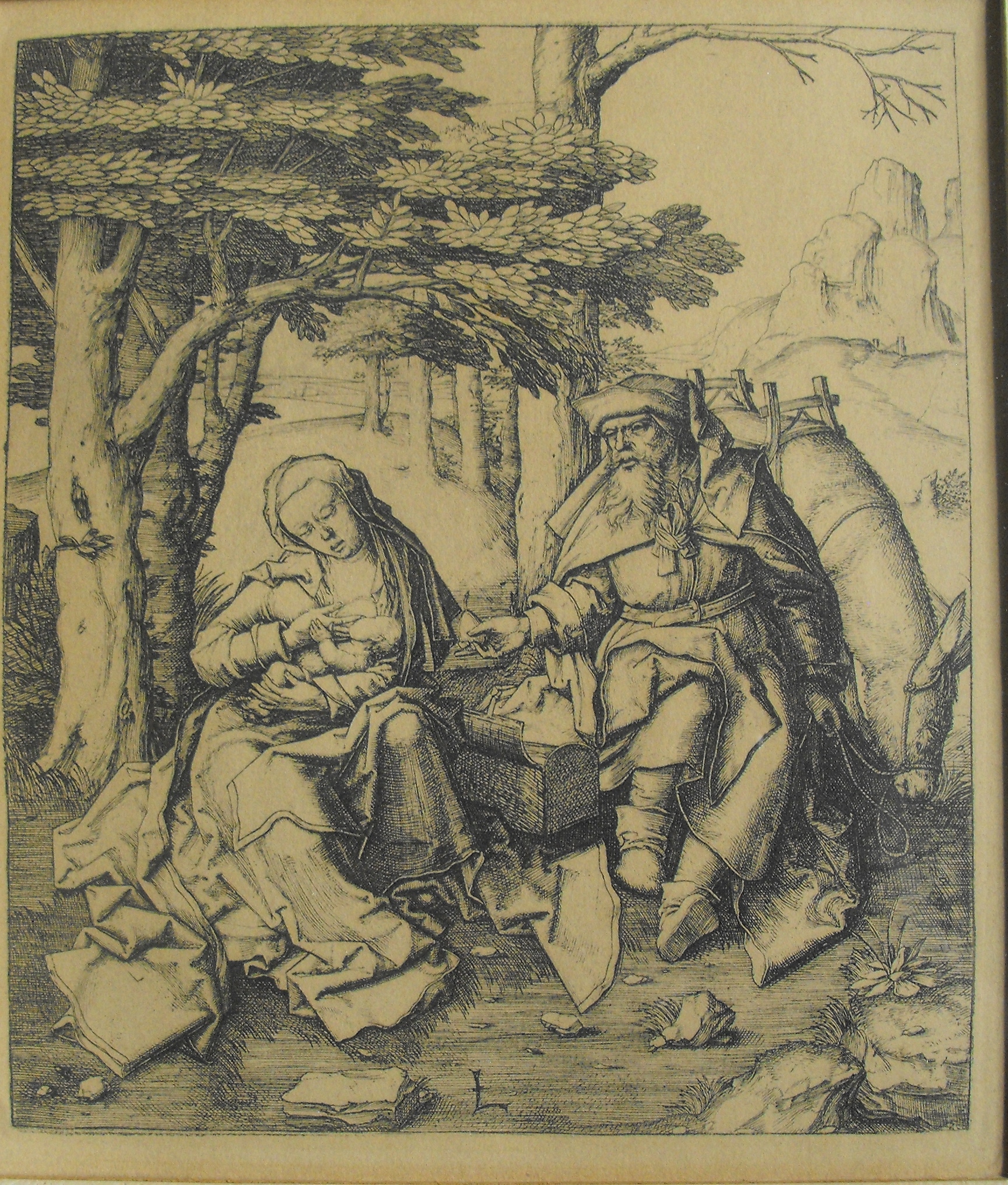 After Lucas Van Leyden Print "The Rest on the Flight into Egypt"