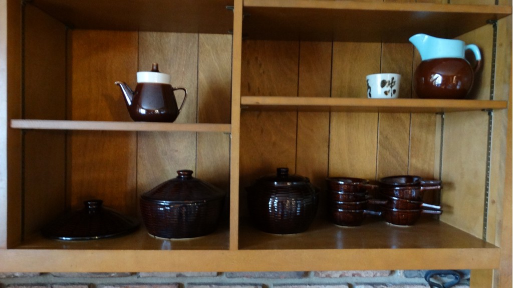 Vintage Brown Glaze Pottery Shelf Lot